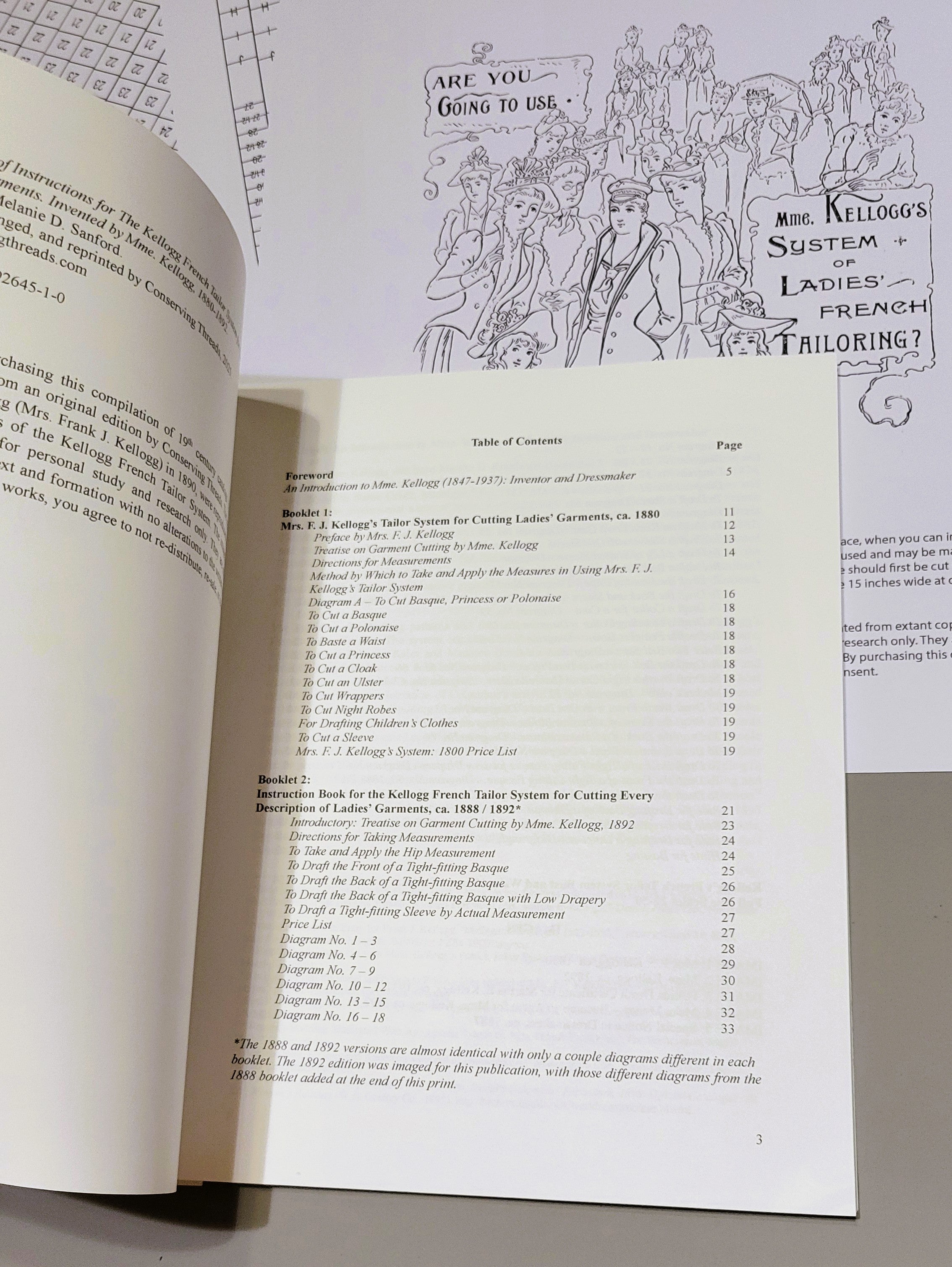 Collection Instructions Kellogg French Tailor System Cutting Garments, Reprint