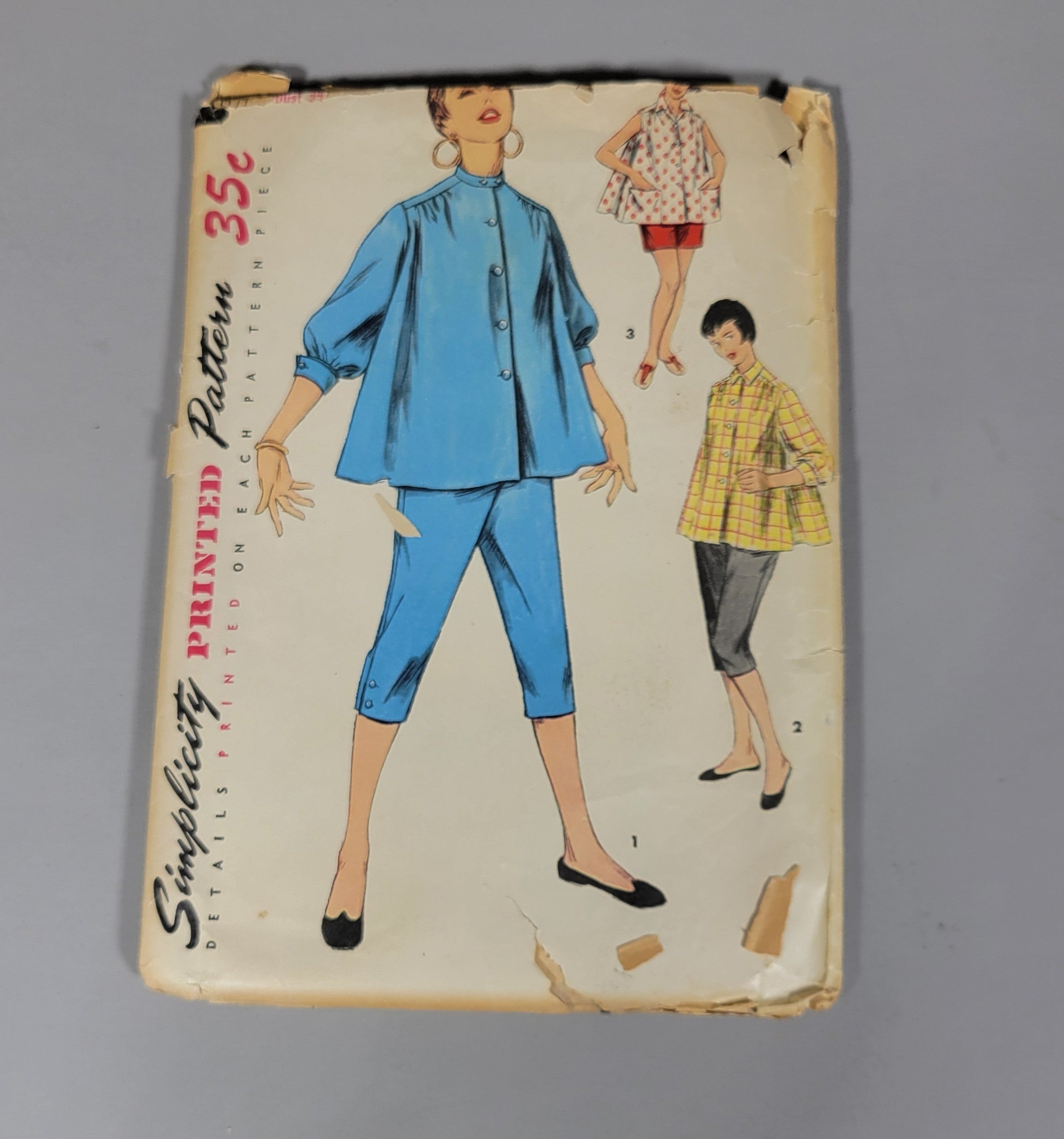 Simplicity 1027 Pattern, ca 1950s. Size 16, Bust 34, Waist 28. Maternity