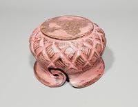 Yarn Bowls Red (Orange Pink) Hand Carved from Reclaimed Mango Wood