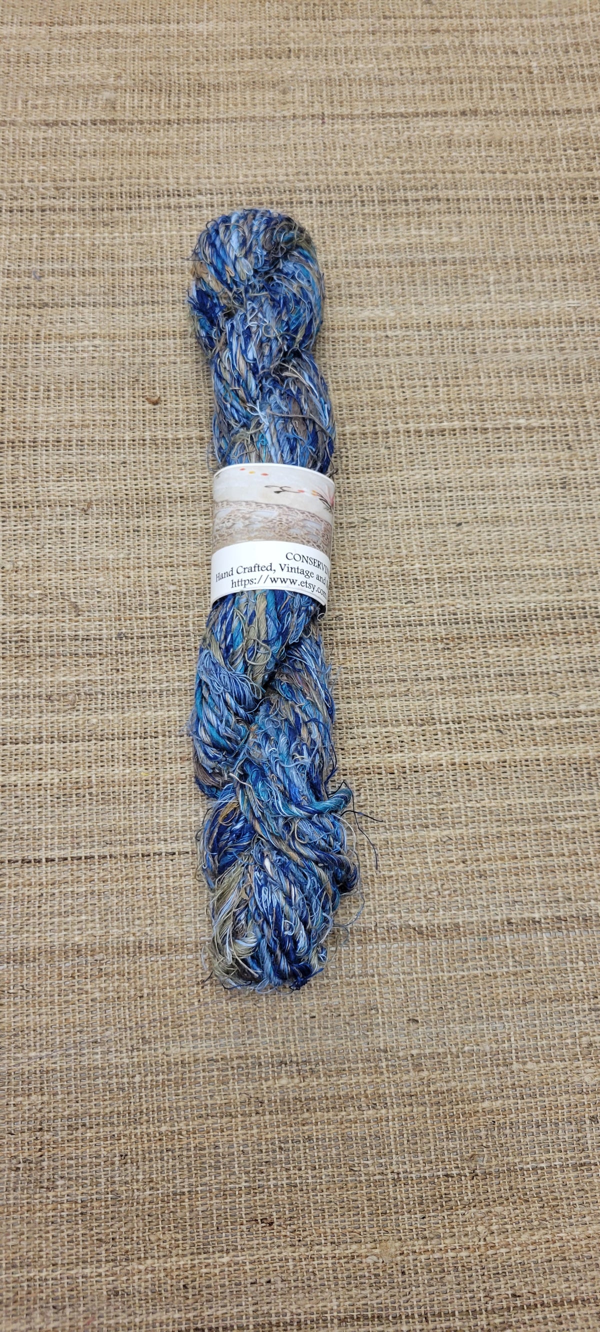 Linen Reclaimed Thread Skeins. Upcycled Hand-Spun Yarn.