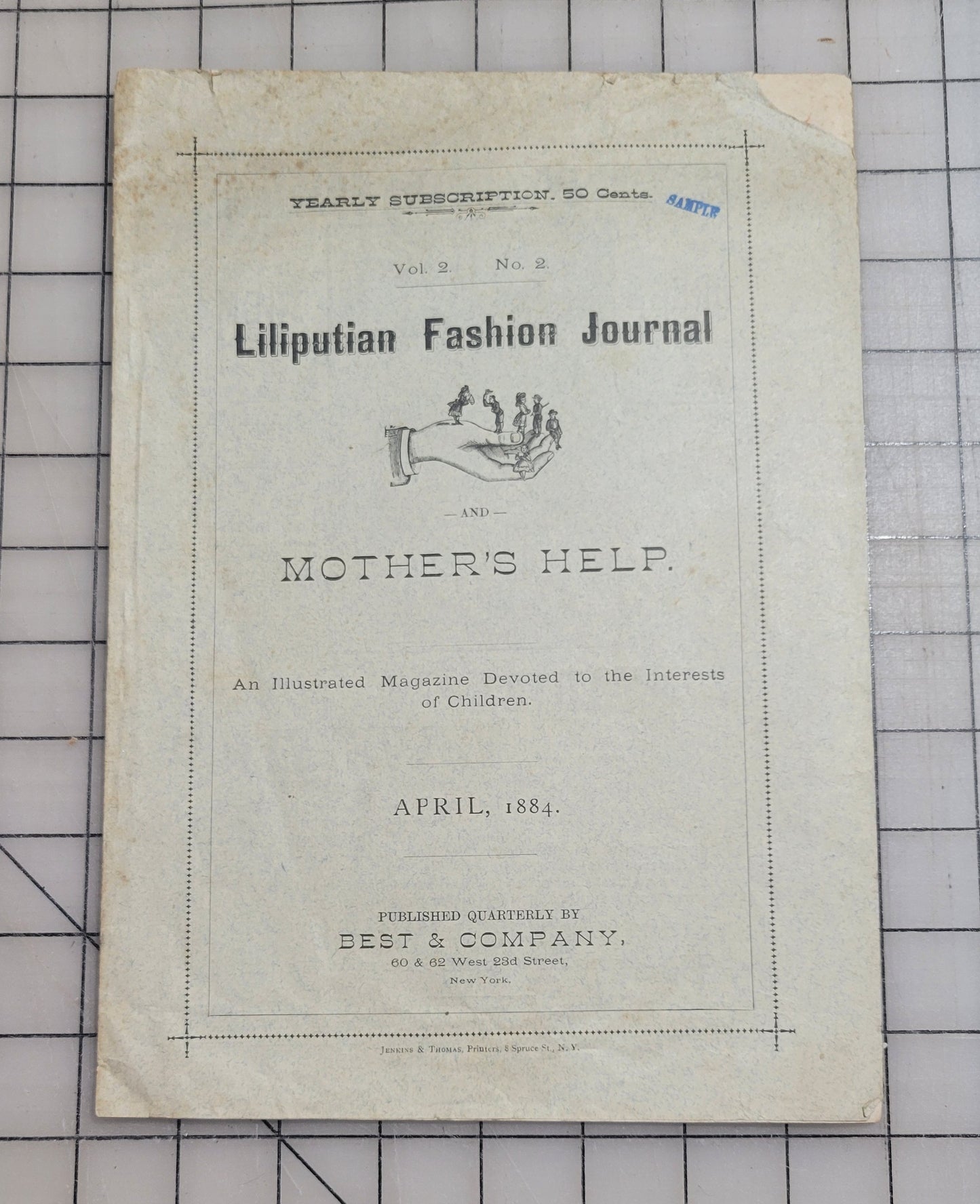 1884 Liliputian Fashion Journal Mothers Help Girls April Catalog Victorian