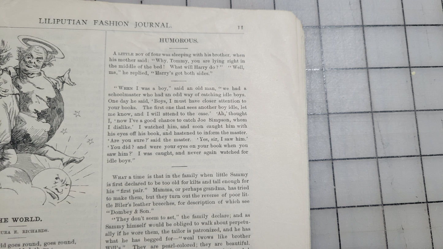 1884 Liliputian Fashion Journal Mothers Help Girls April Catalog Victorian