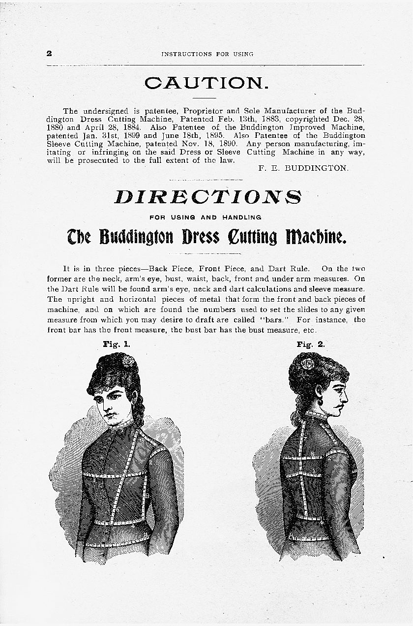 π₯ The Buddington Dress Cutting Machine, Seventh Edition, 1893. E-book DOWNLOAD.
