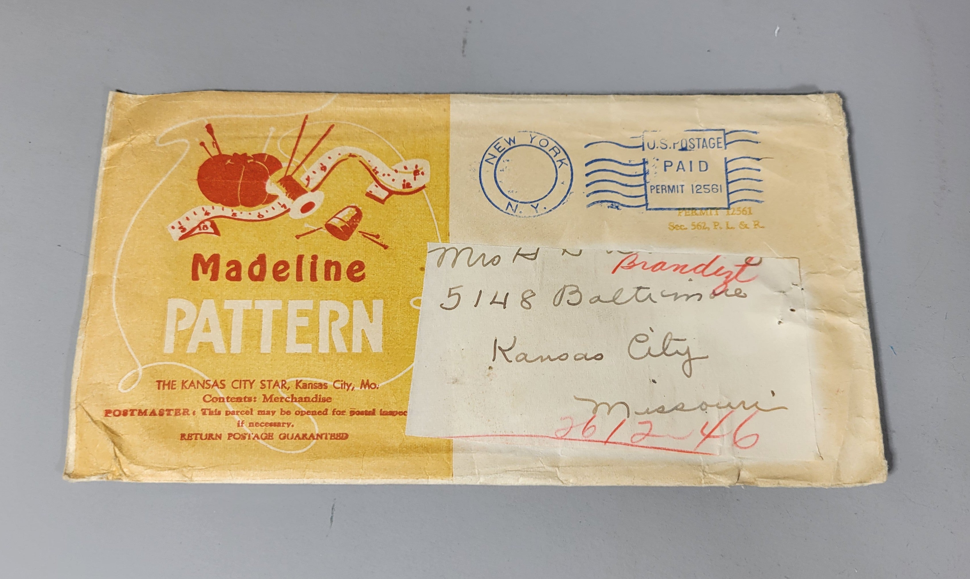 Madeline Pattern from The Kansas City, Star, Kansas City, Mo. 2612.