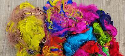 Reclaimed Silk Threads. 1 pound (16 ounce). Multi-Colored. 2nd Chance Fibers.