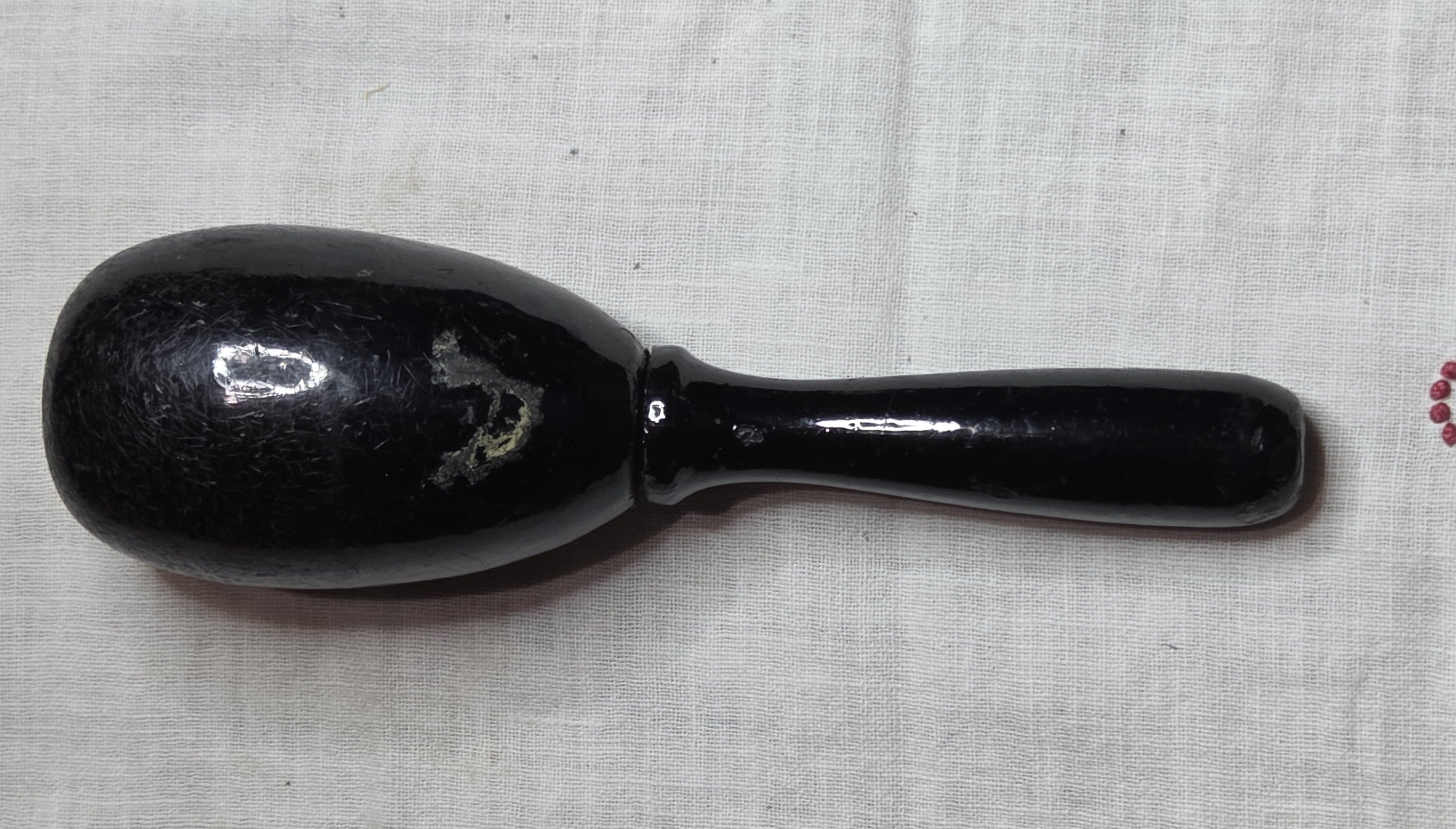 Darning Sock Egg Vintage Wood Oval Black 6" Length