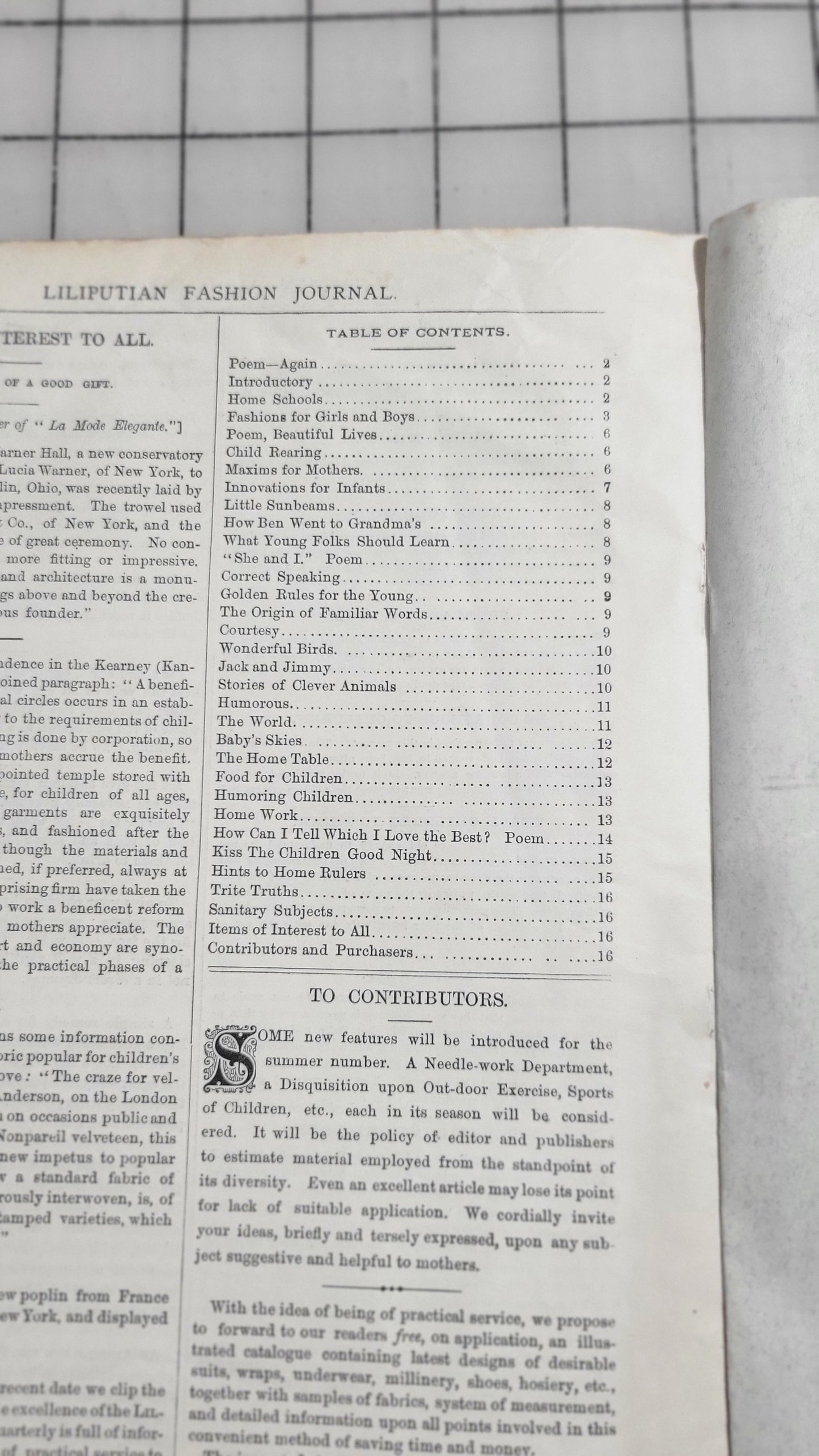 1884 Liliputian Fashion Journal Mothers Help Girls April Catalog Victorian