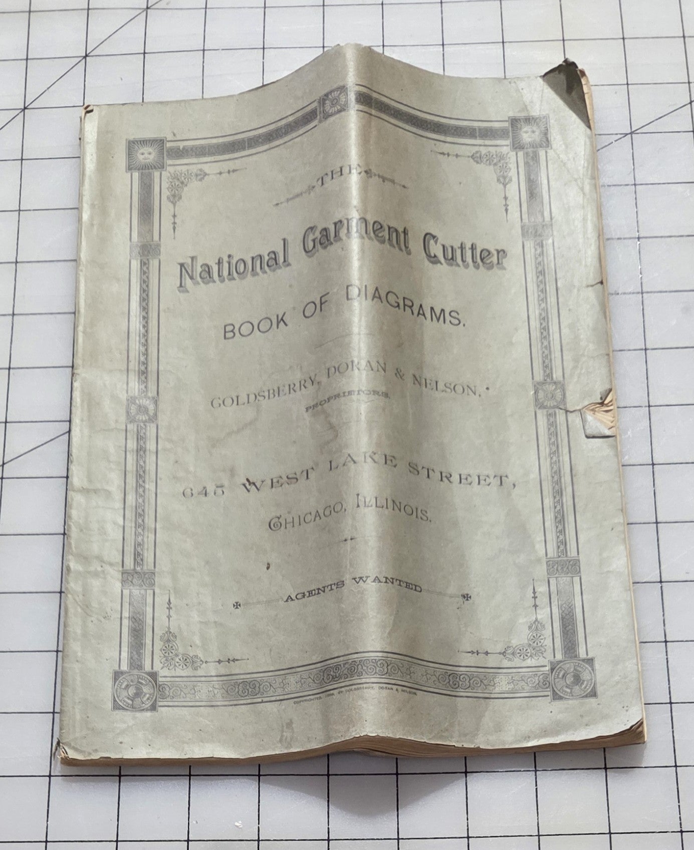 National Garment Cutter, Book of Diagrams, 1888 Goldsberry, Doran and Nelson, Chicago.