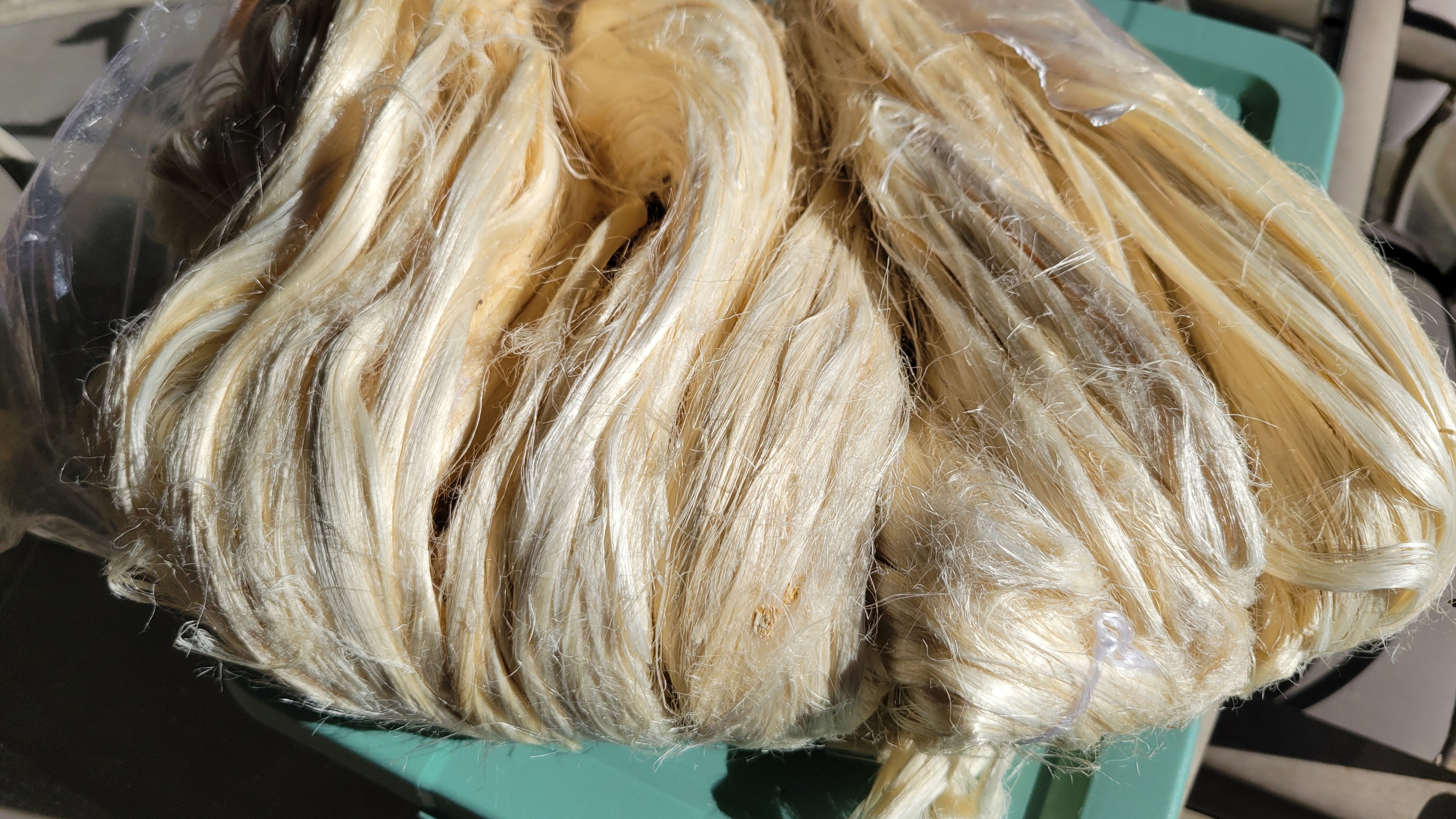 Pineapple Fiber Bundle, Semi-Combed. Sold by 1-ounce, Raw Vegetable Fiber.