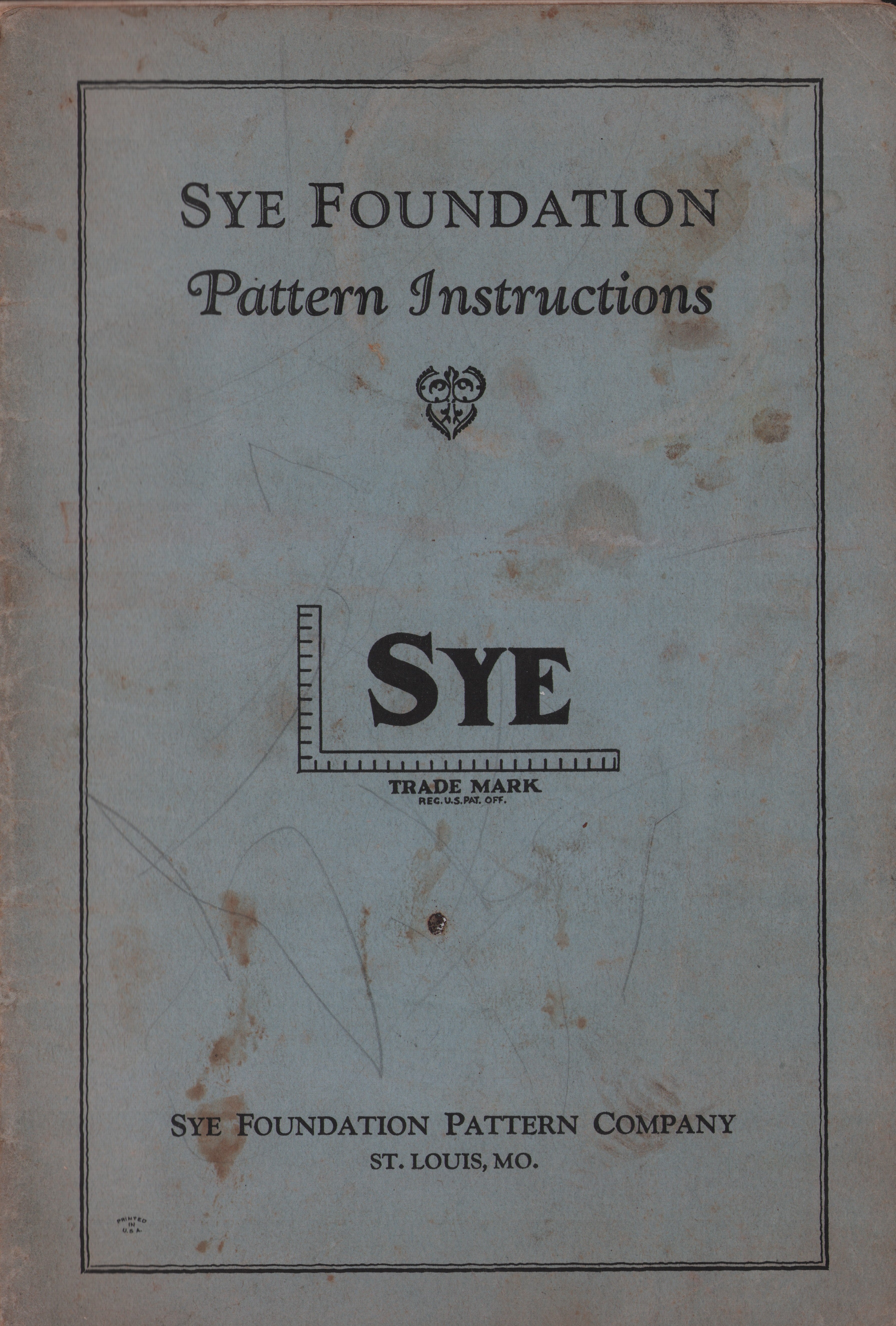 Sye Foundation Pattern Instruction Antique Catalog Helen Hall 1931