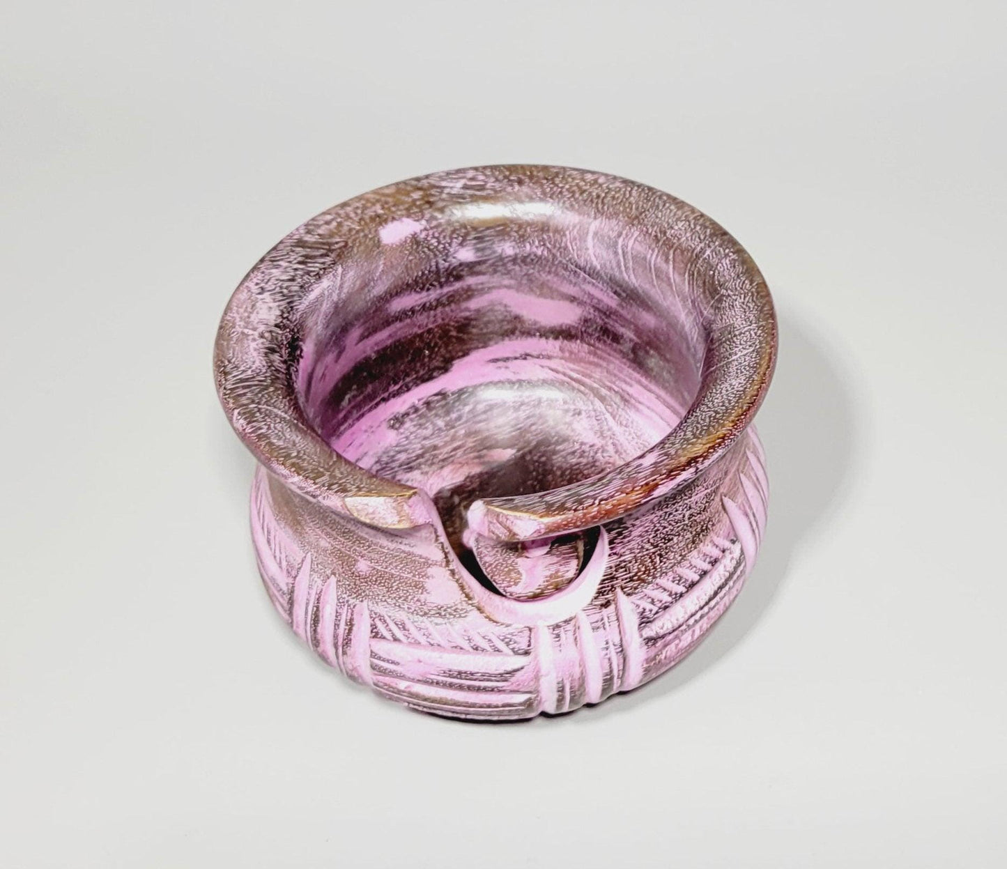 Yarn Bowls Pink Hand Carved from Reclaimed Mango Wood