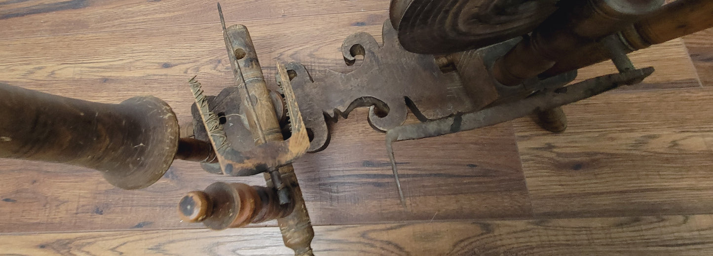 Antique Anatolian Charkha Table Top Spinning Wheel Wood Tool for Cotton