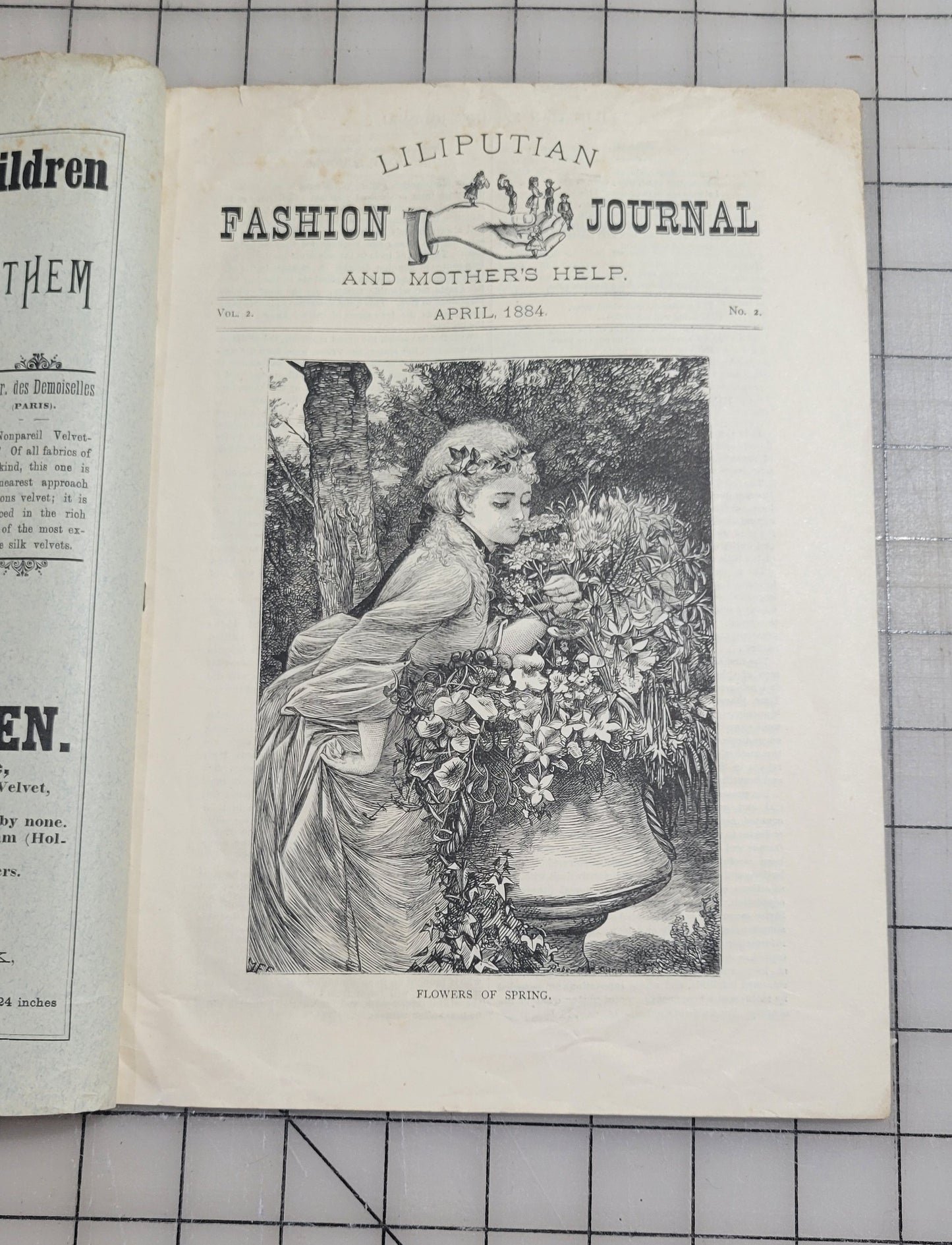 1884 Liliputian Fashion Journal Mothers Help Girls April Catalog Victorian