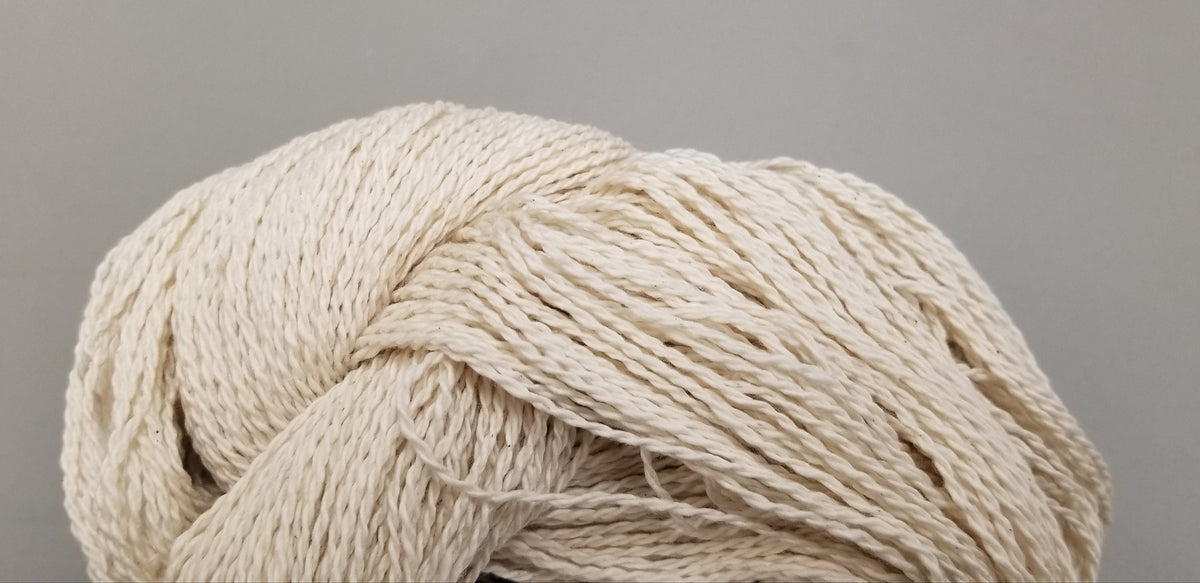 Cotton / Linen Blend Yarn "Monticello Collection" from Cestari Yarns. 75 Cotton / 25 Flax. Natural Fingering Weight.
