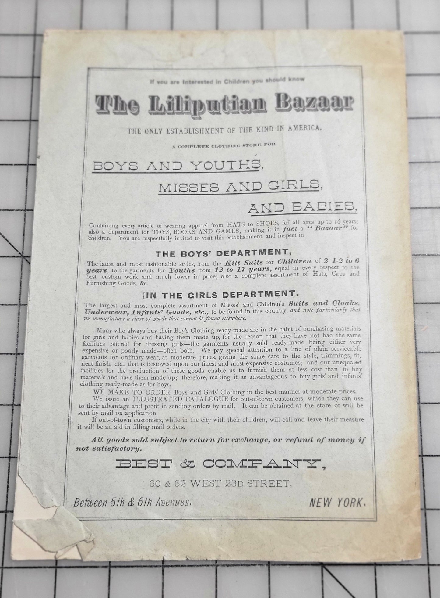 1884 Liliputian Fashion Journal Mothers Help Girls April Catalog Victorian