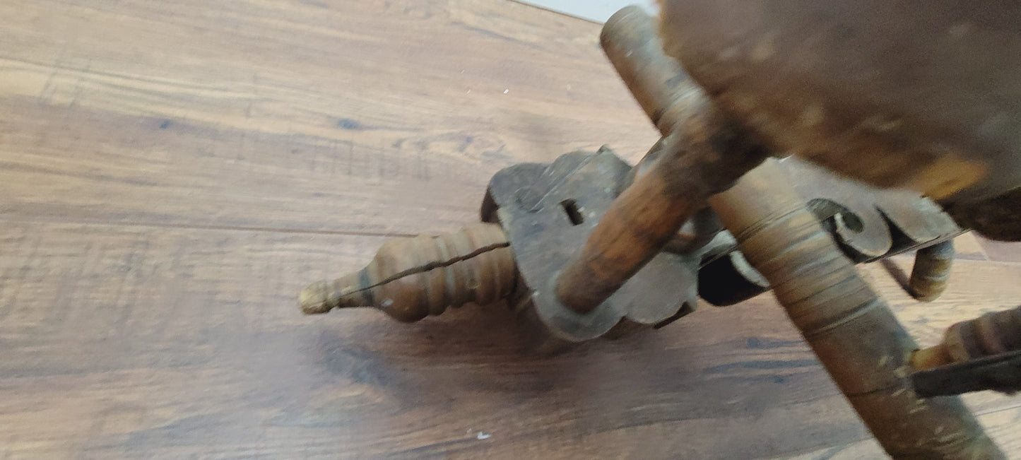 Antique Anatolian Charkha Table Top Spinning Wheel Wood Tool for Cotton