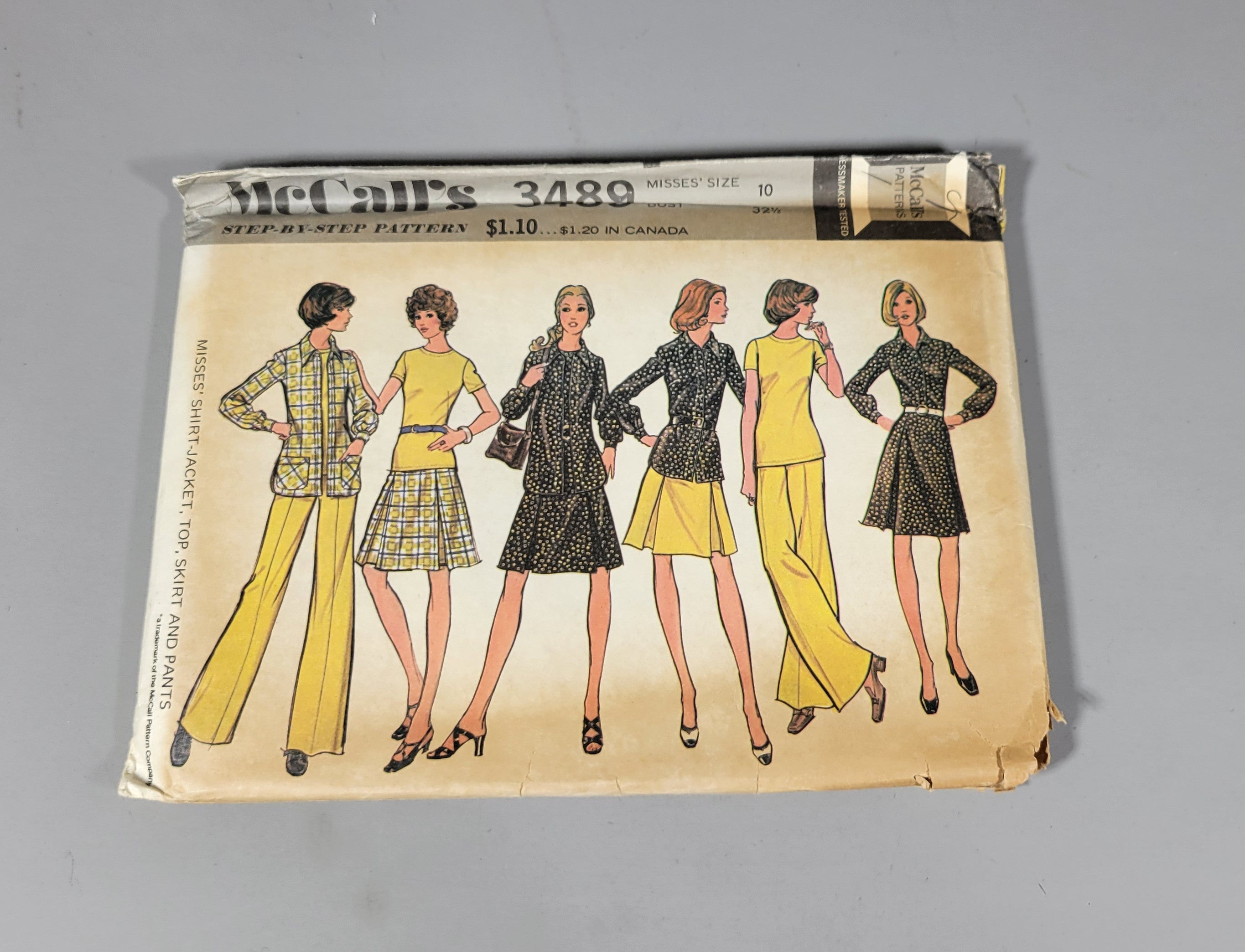 McCall's 3489 Pattern, ca 1973, Misses' Size 10 Bust 32 1/2.