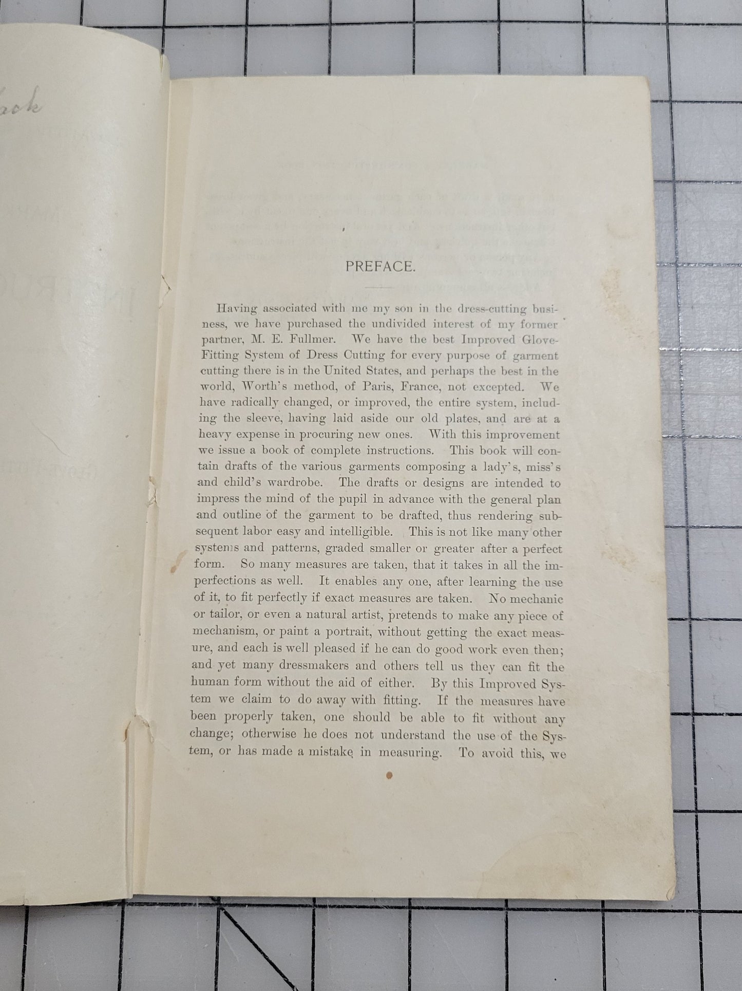 Markley & Sons Instruction Glove Fitting System Dress Cutting 1889 Catalog