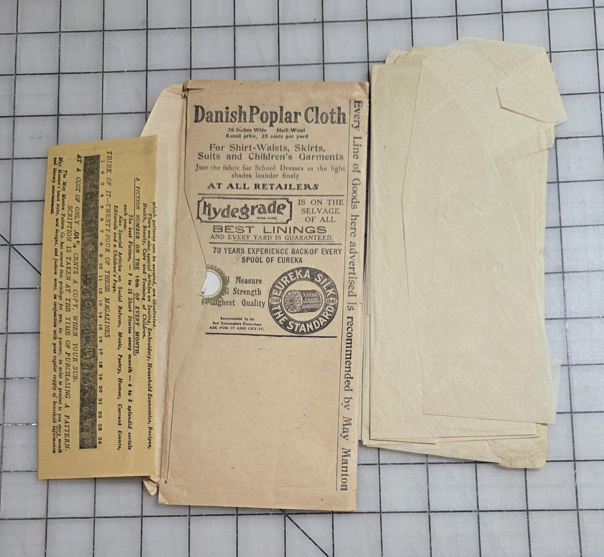 May Manton 6730 Middy Blouse Sewing Pattern 1910's Unprinted Bazar Glove