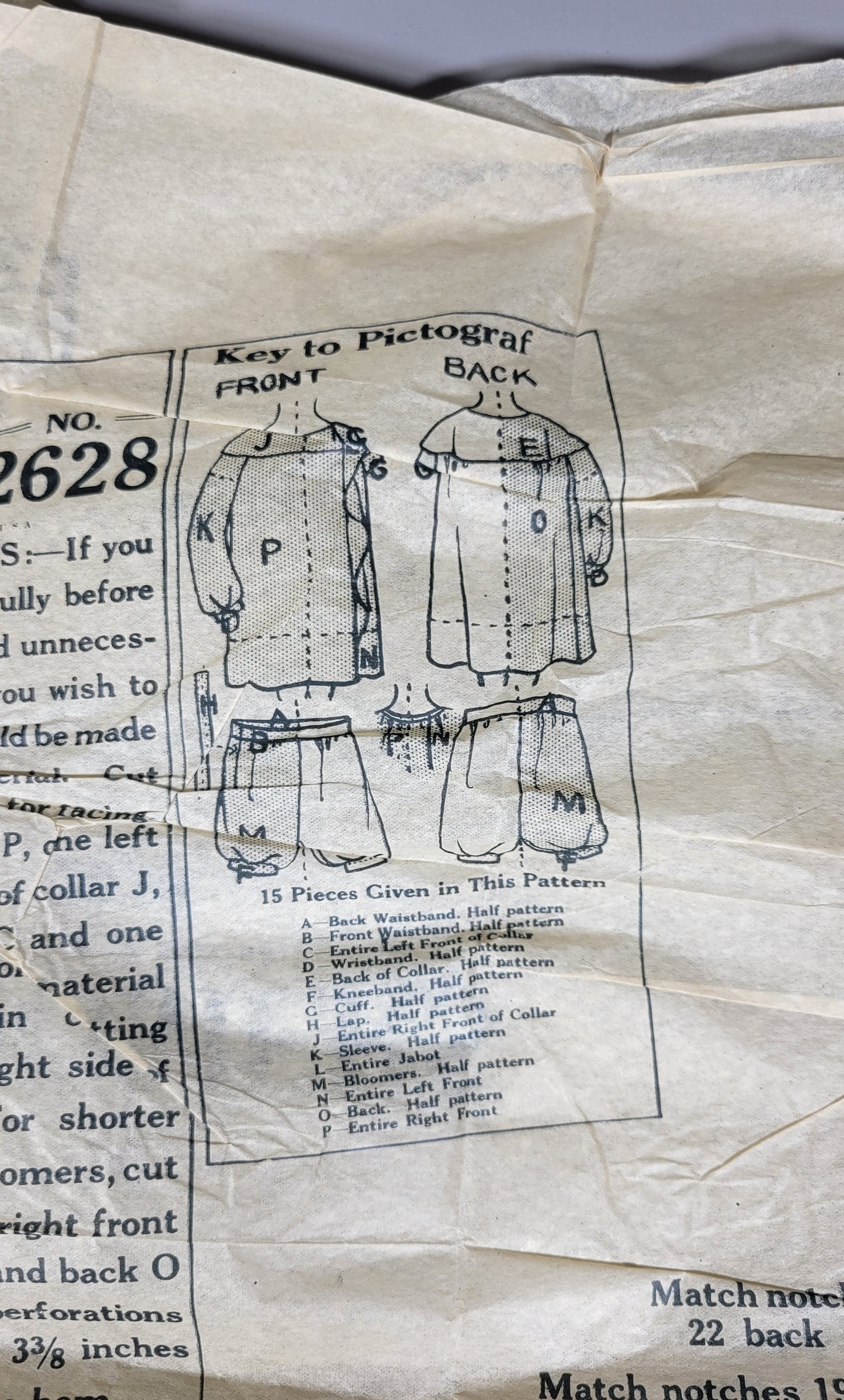 Pictorial Review Pattern 2628. Child's dress and bloomer.