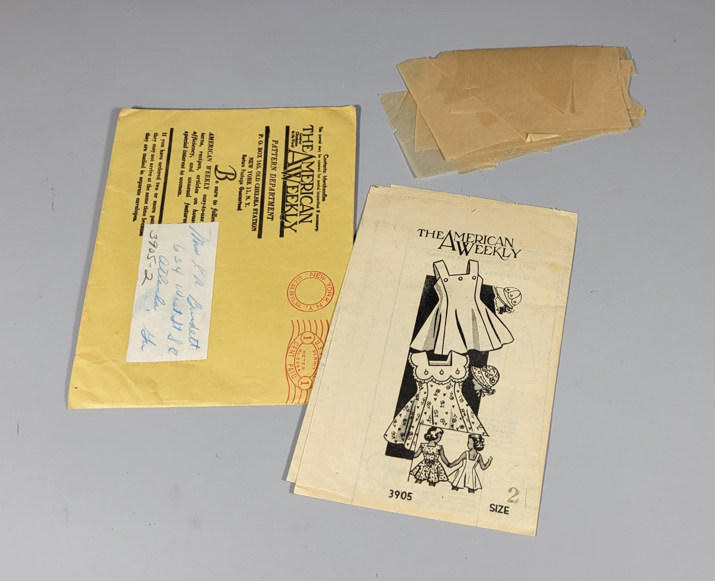 The American Weekly - Mail Order Pattern, #3905 Size 2.