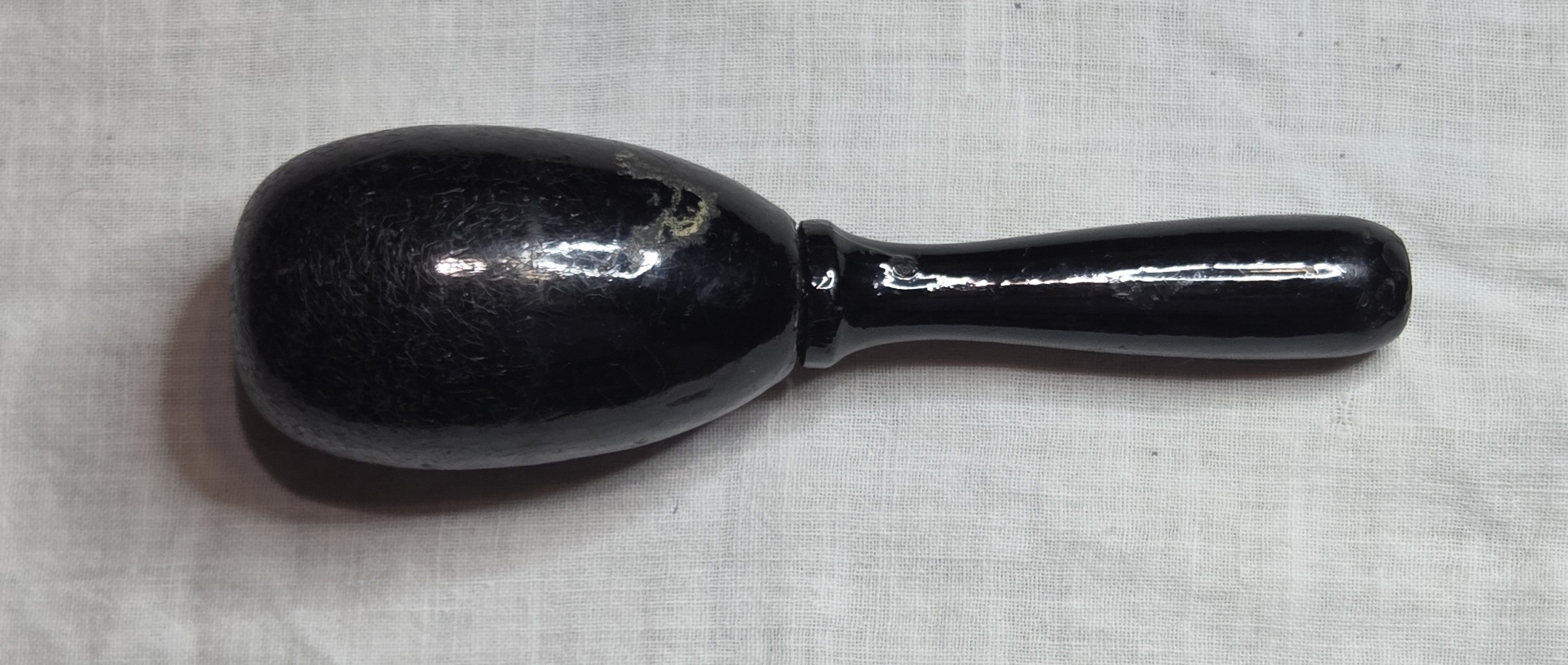 Darning Sock Egg Vintage Wood Oval Black 6" Length