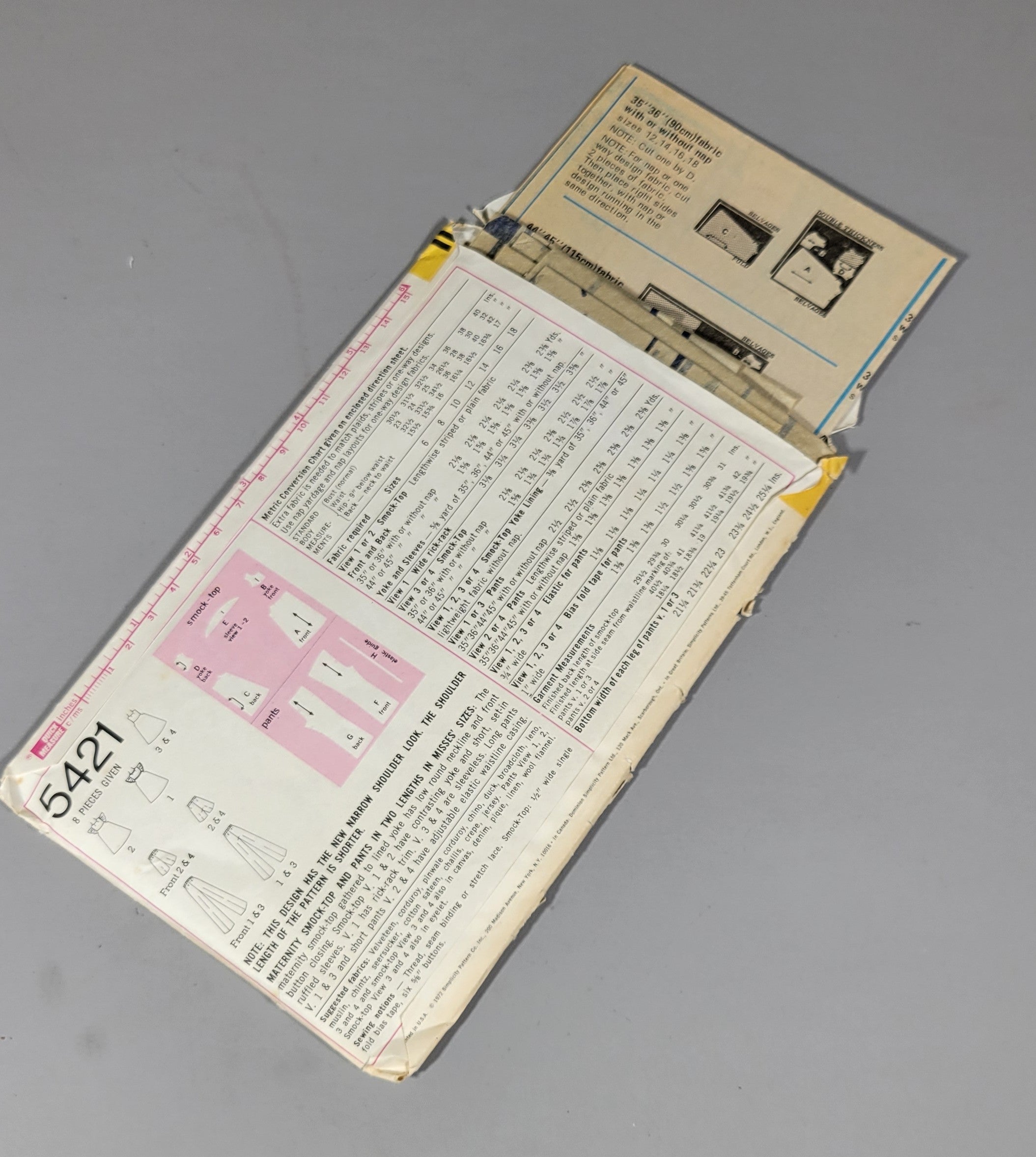 Simplicity Patterns 5421, ca 1972.