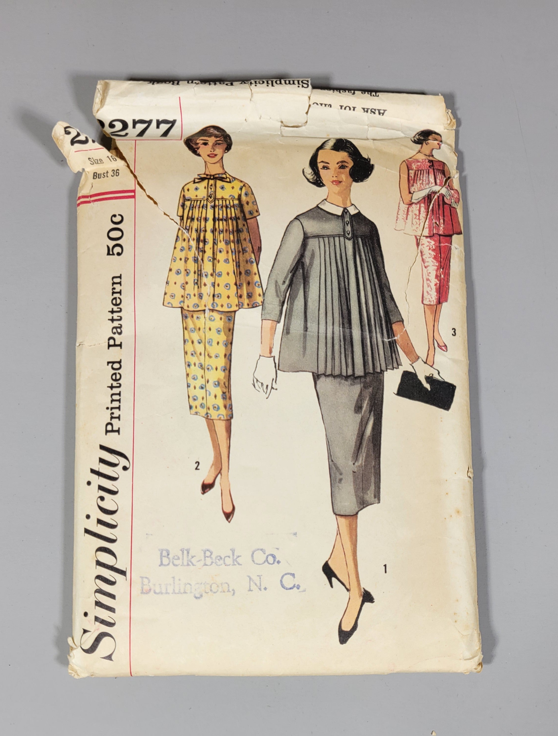 Simplicity 2277 Maternity Sewing Pattern Printed Cut Size 16 Blouse Skirt