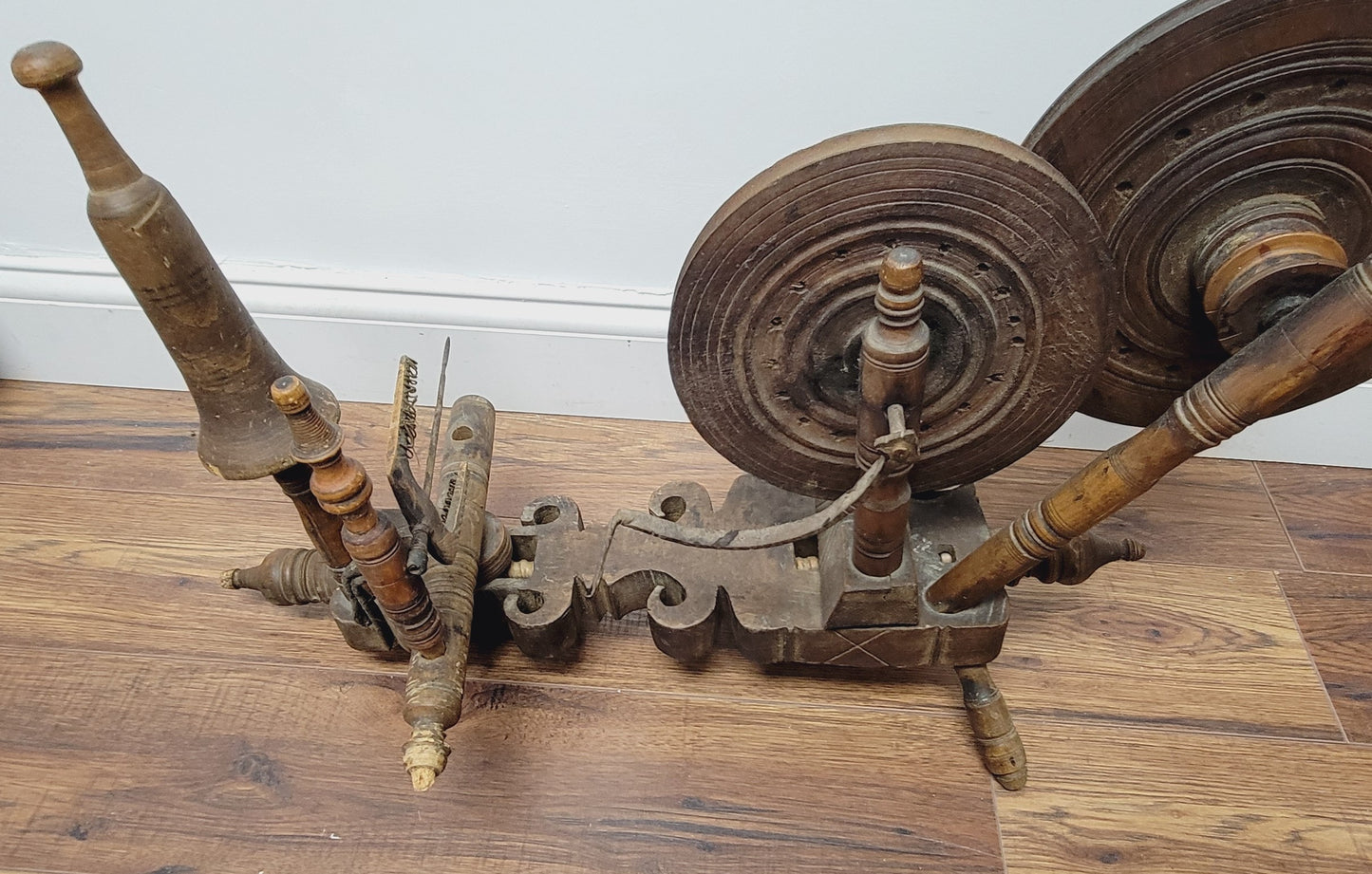Antique Anatolian Charkha Table Top Spinning Wheel Wood Tool for Cotton