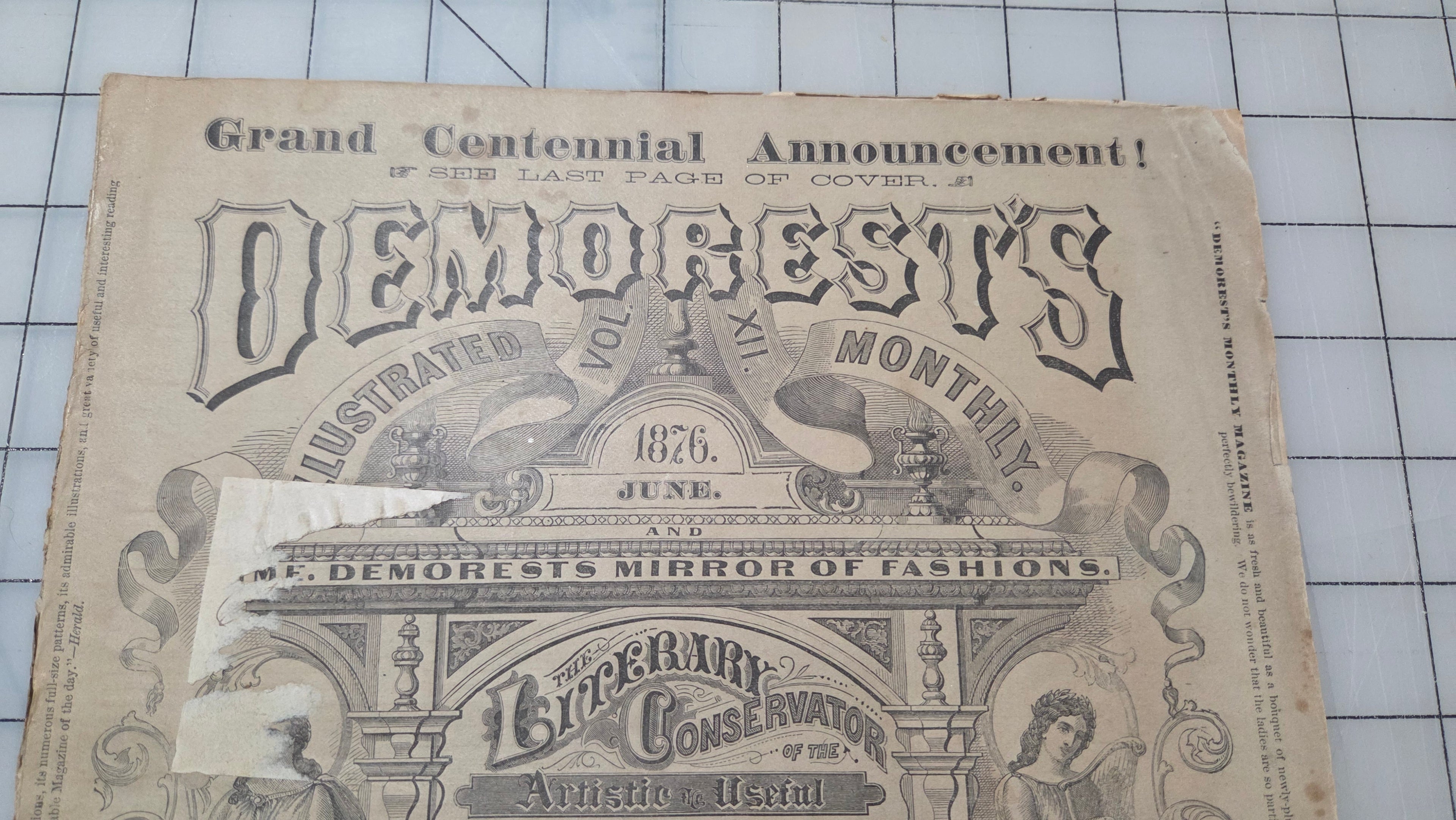 Demorest's Mirror of Fashion 1876 June Stories, Gowns, Painted Plates Original