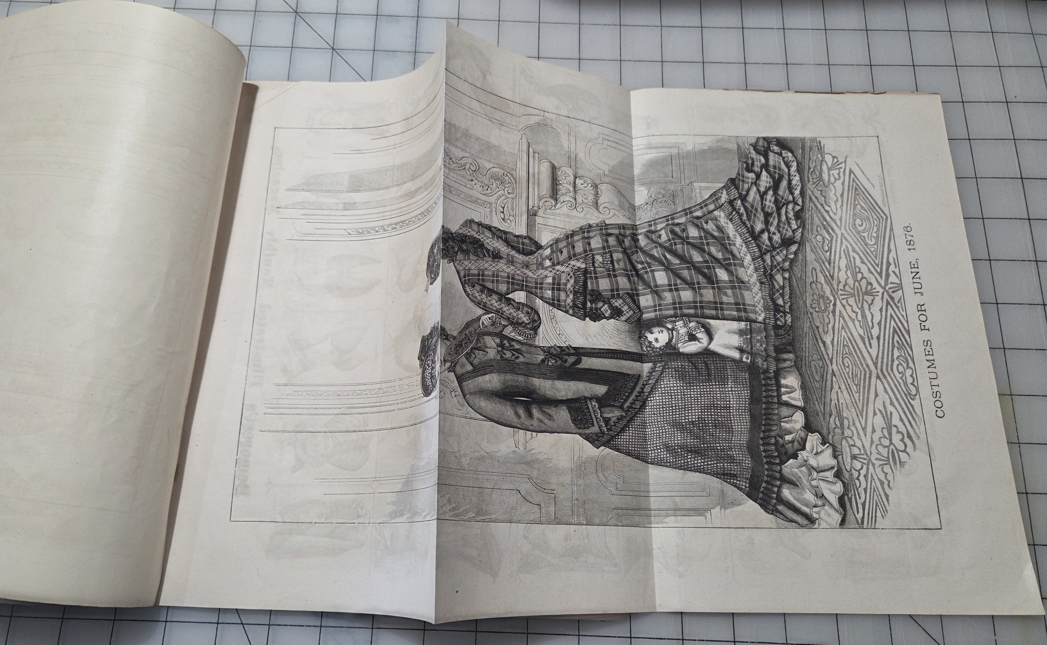 Demorest's Mirror of Fashion 1876 June Stories, Gowns, Painted Plates Original