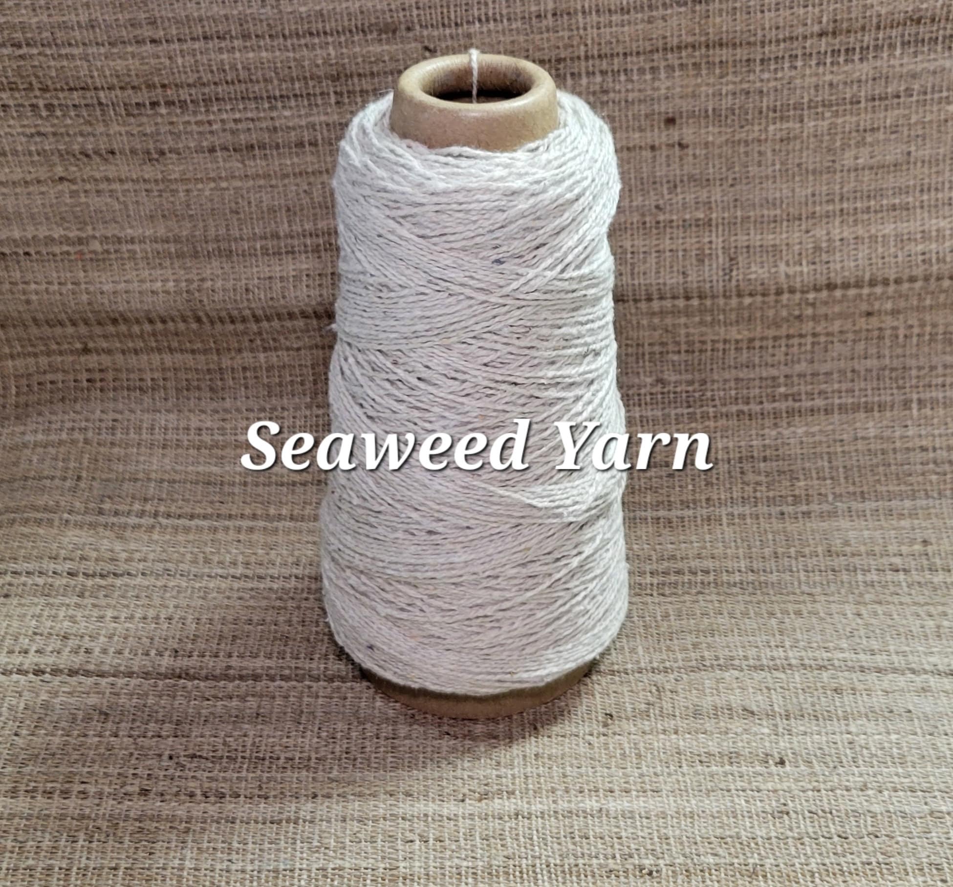 Seaweed Yarn, 250 Yards. Macro Algae Natural. Fingering Weight. Great for Kitting, Crochet, Weaving, Craft, Fiber Arts, Slow Stitching.