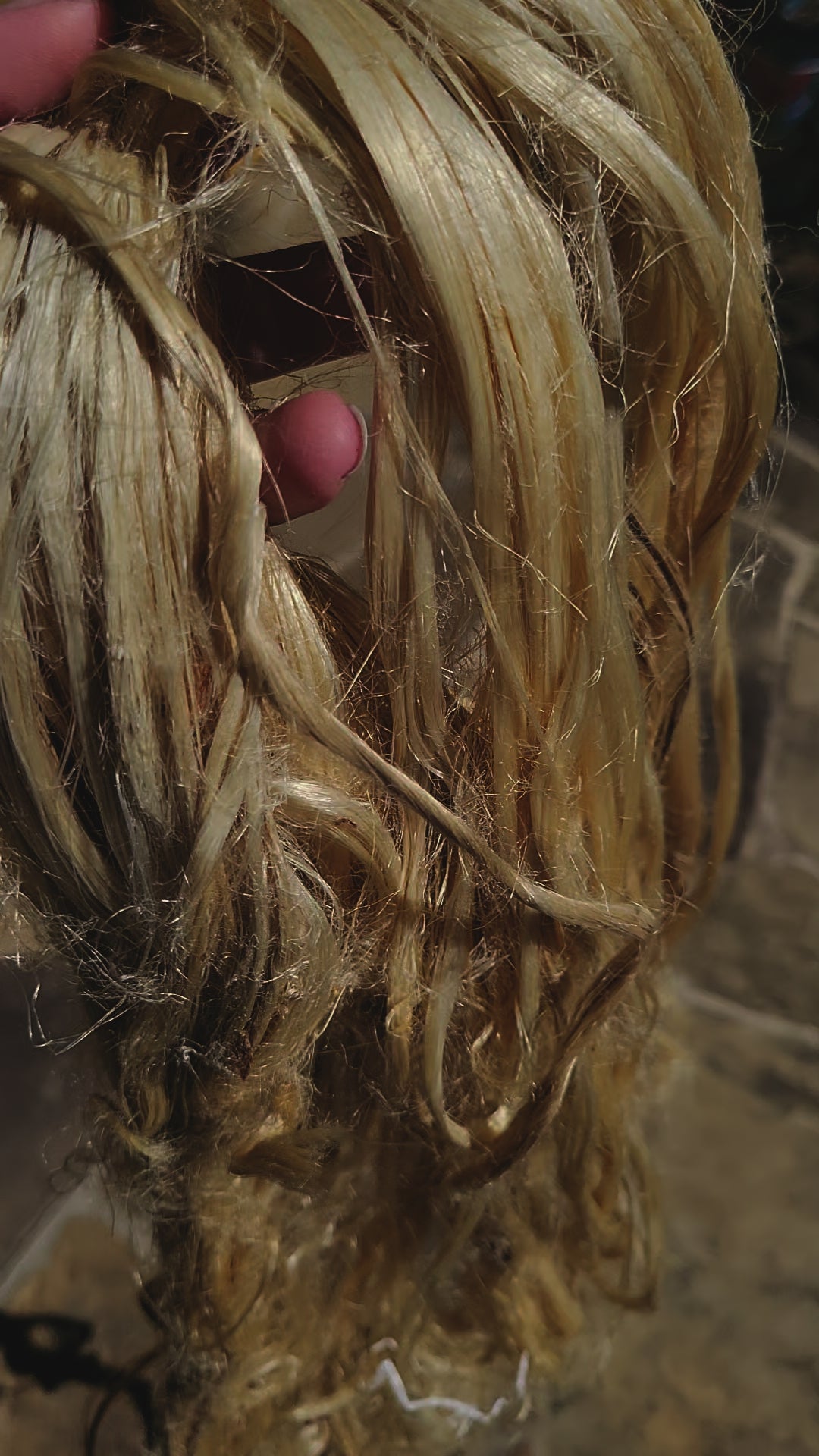 Corn Long Fiber Bundle. Natural Semi-Combed Fiber. 1 ounce.