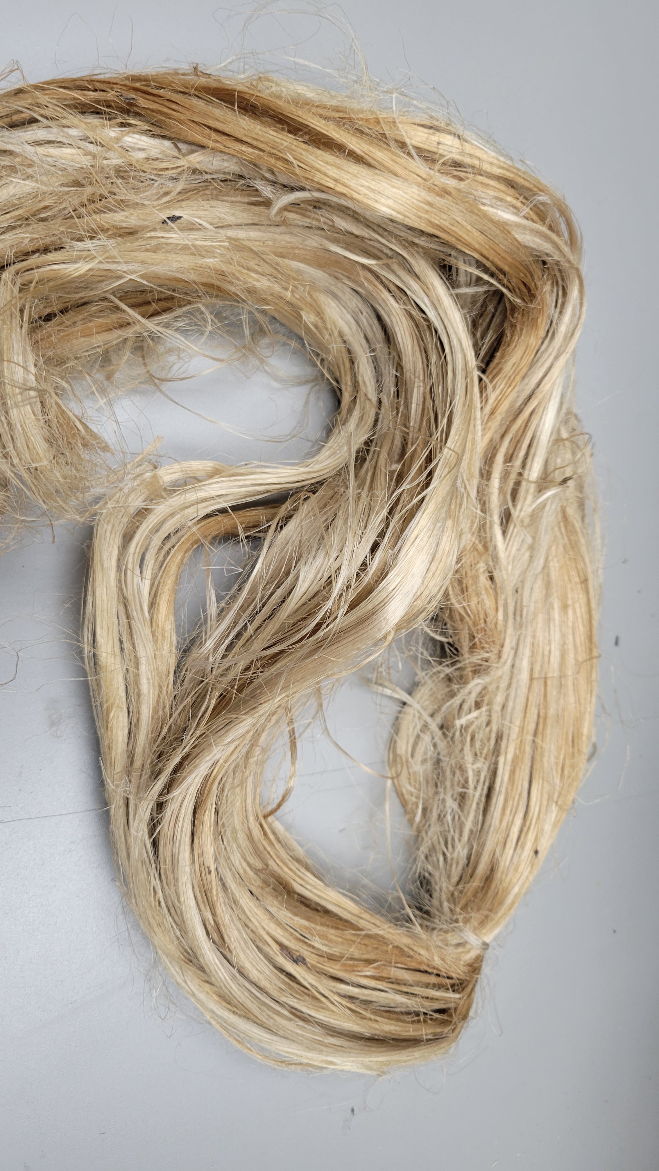 Dogbane Long Fiber Bundle. Natural Semi-Combed Fiber.