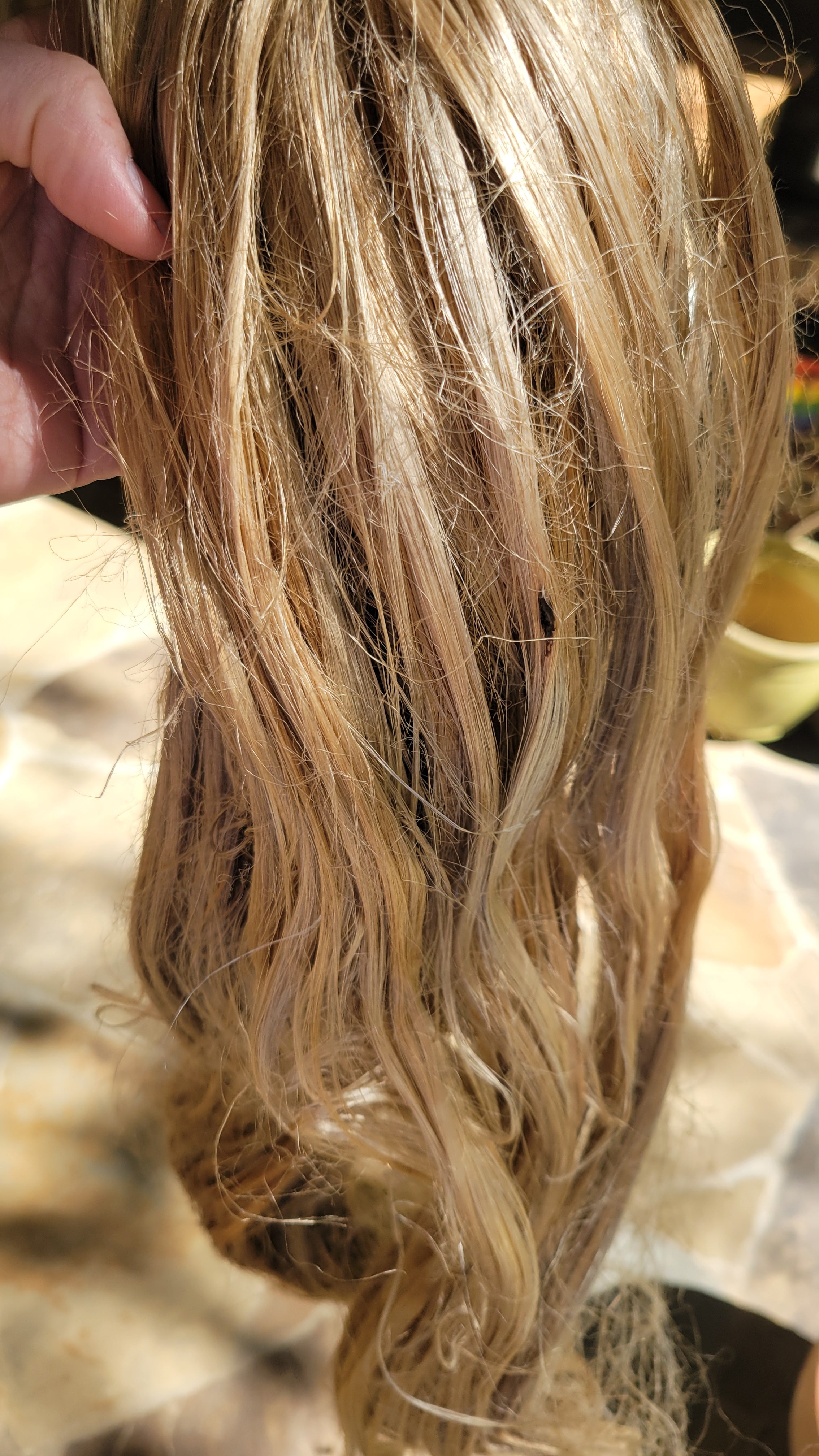 Dogbane Long Fiber Bundle. Natural Semi-Combed Fiber.