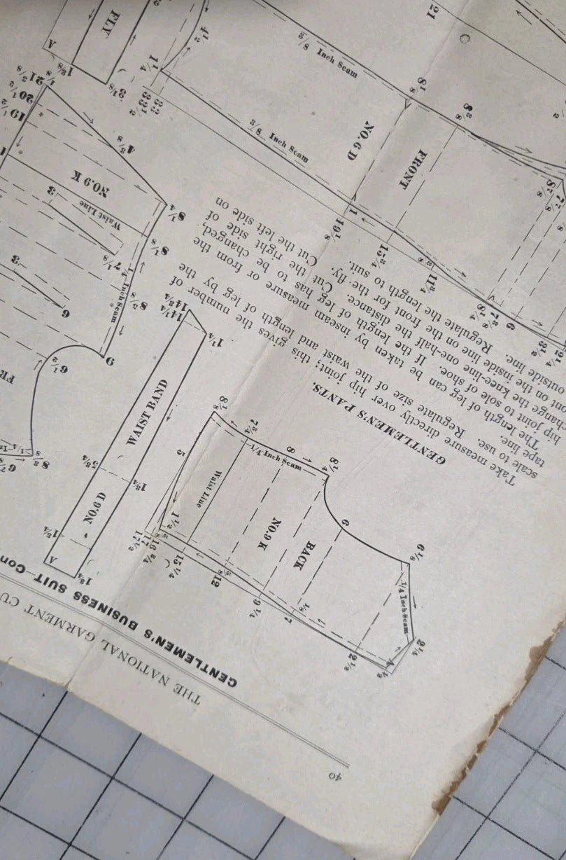 National GARMENT Cutter Book, 1890, Clothing Patterns, Goldsberry. Original Draft at Home.