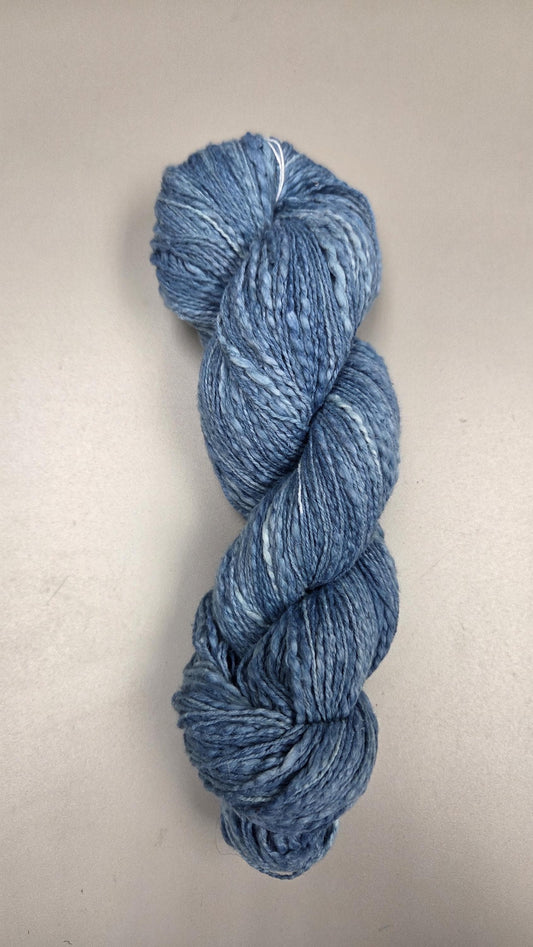 Cotton Yarn, Hand Spun, 2 Ply, Indigo Blue, Fingering Weight. Natural. 350 Yards.