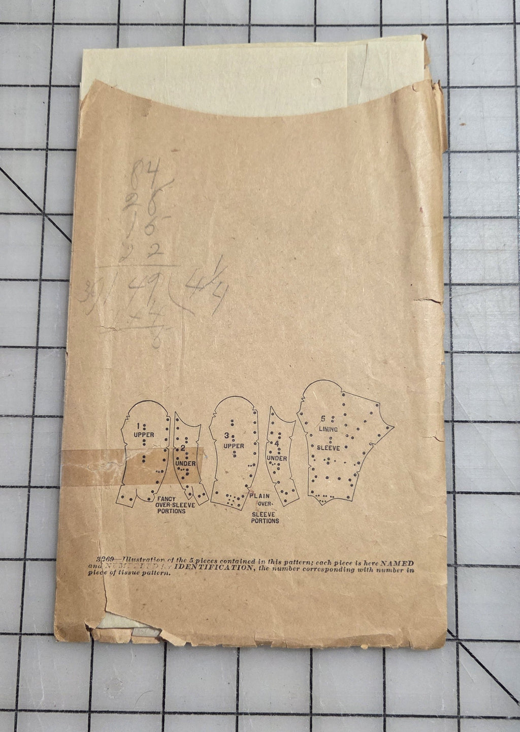 3269 Sleeve Pattern Butterick Pattern Patent 1899 Unprinted Ladies Blouse