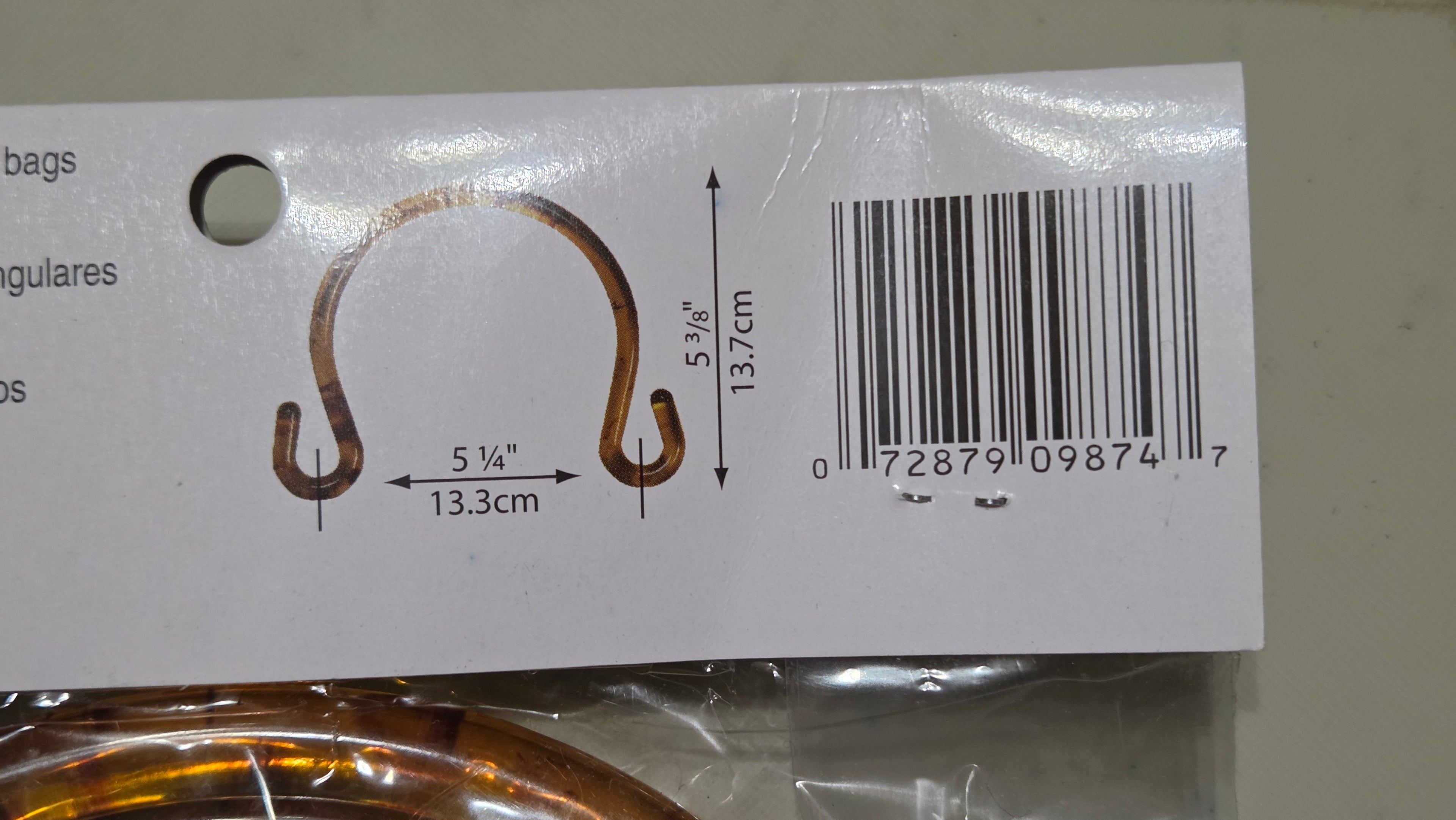 Purse Handle NIB Pair Curved Bag Boutique Plastic Brown 13 cm 5 inches
