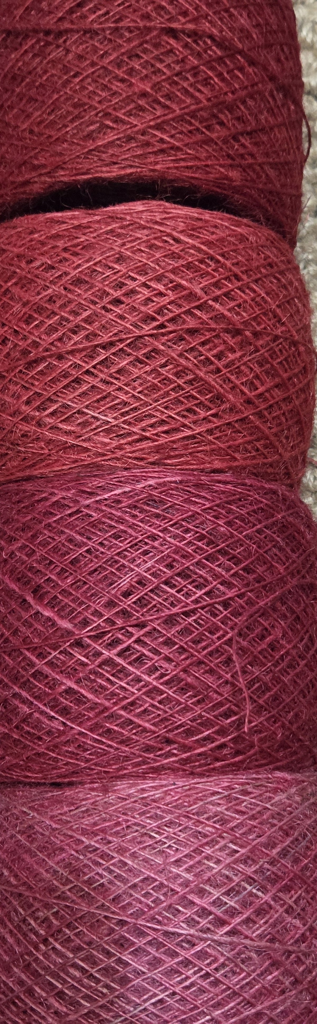 Thread Jute. 25 Yards Bobbin. Lace Weight. Red.
