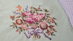 Vintage Textile Needlepoint Seat Cover Set Hand Stitched