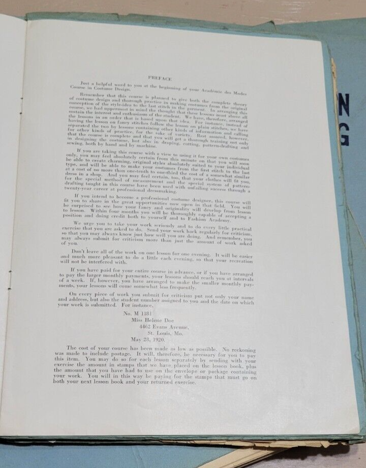 Fashion Academy Course 22 Book Lot NY Dress Making Costume Design 1920 - 1923