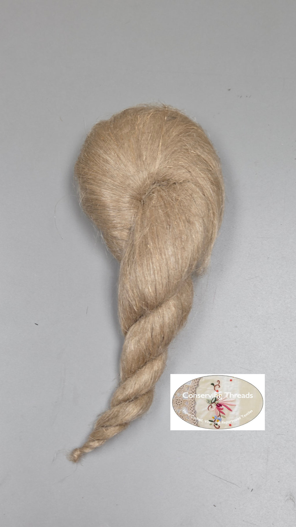 Antique Flax Strick from 1900s. Fine Natural Bast Fiber. 3 oz.