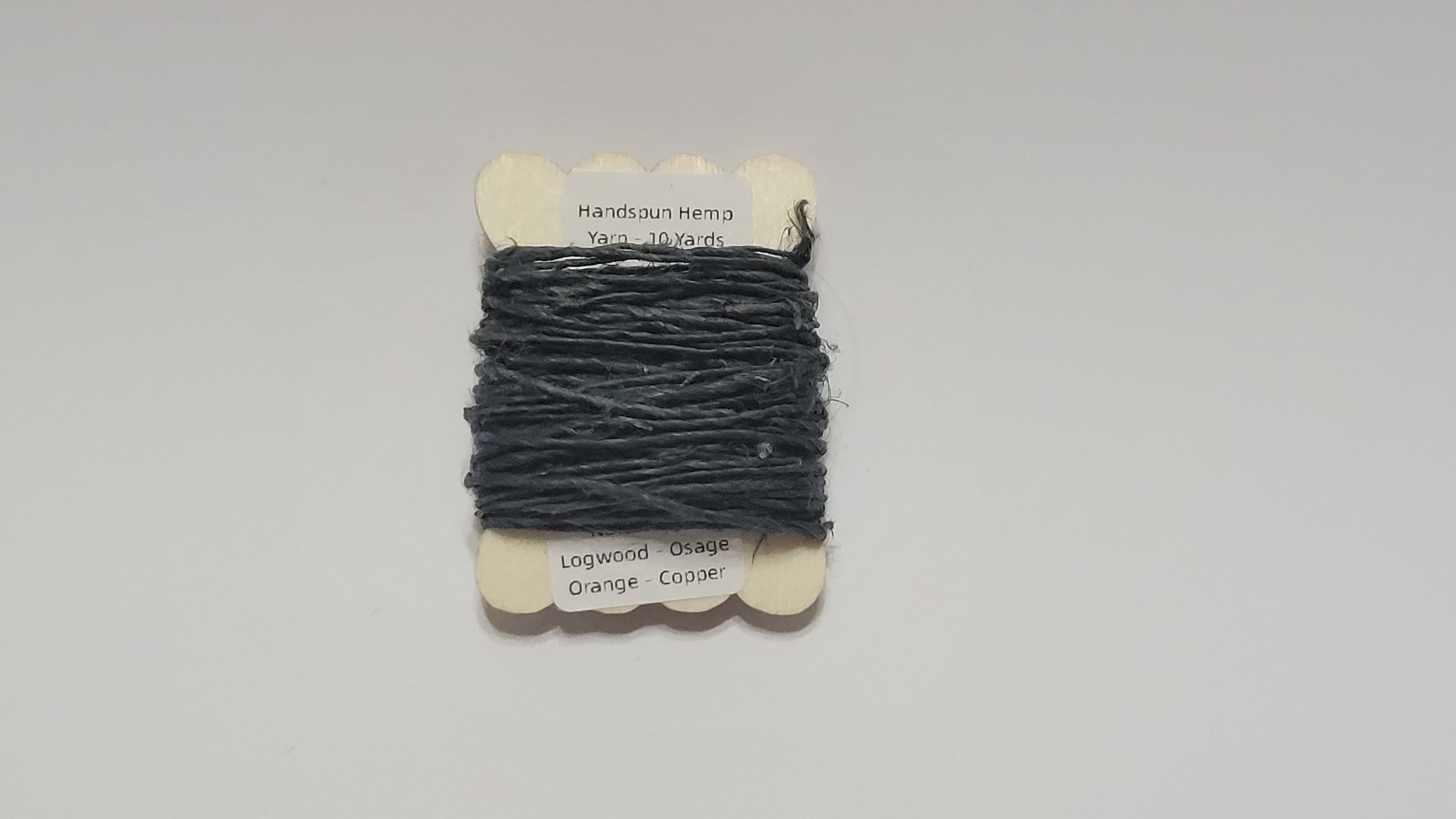 Hemp Yarn, 10 Yards, Dark Gray / Black Dyed. Hand-Spun Thread