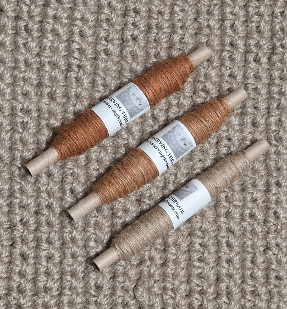 Thread Jute. Orange. 25 Yards Bobbin. Lace Weight.