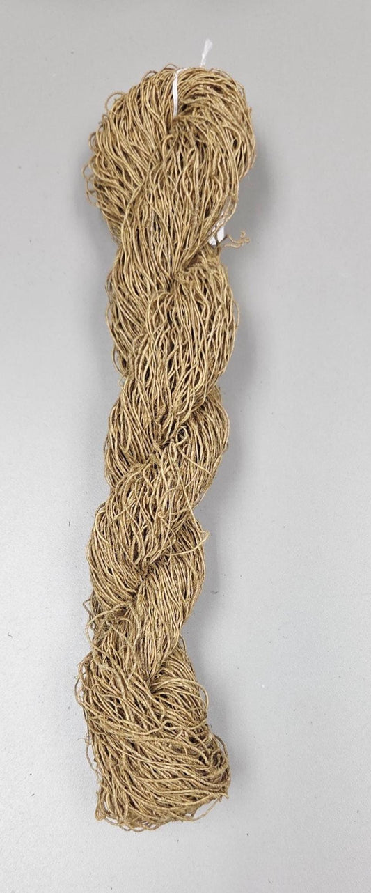 Yarn Hemp, 240 Yards, Light Yellow - Osage Orange Dyed. Hand-Spun Skein.