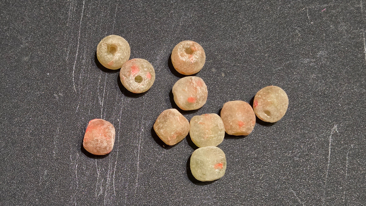 Beads Reclaimed Glass. Set of 10. Sea Glass Size 10mm.