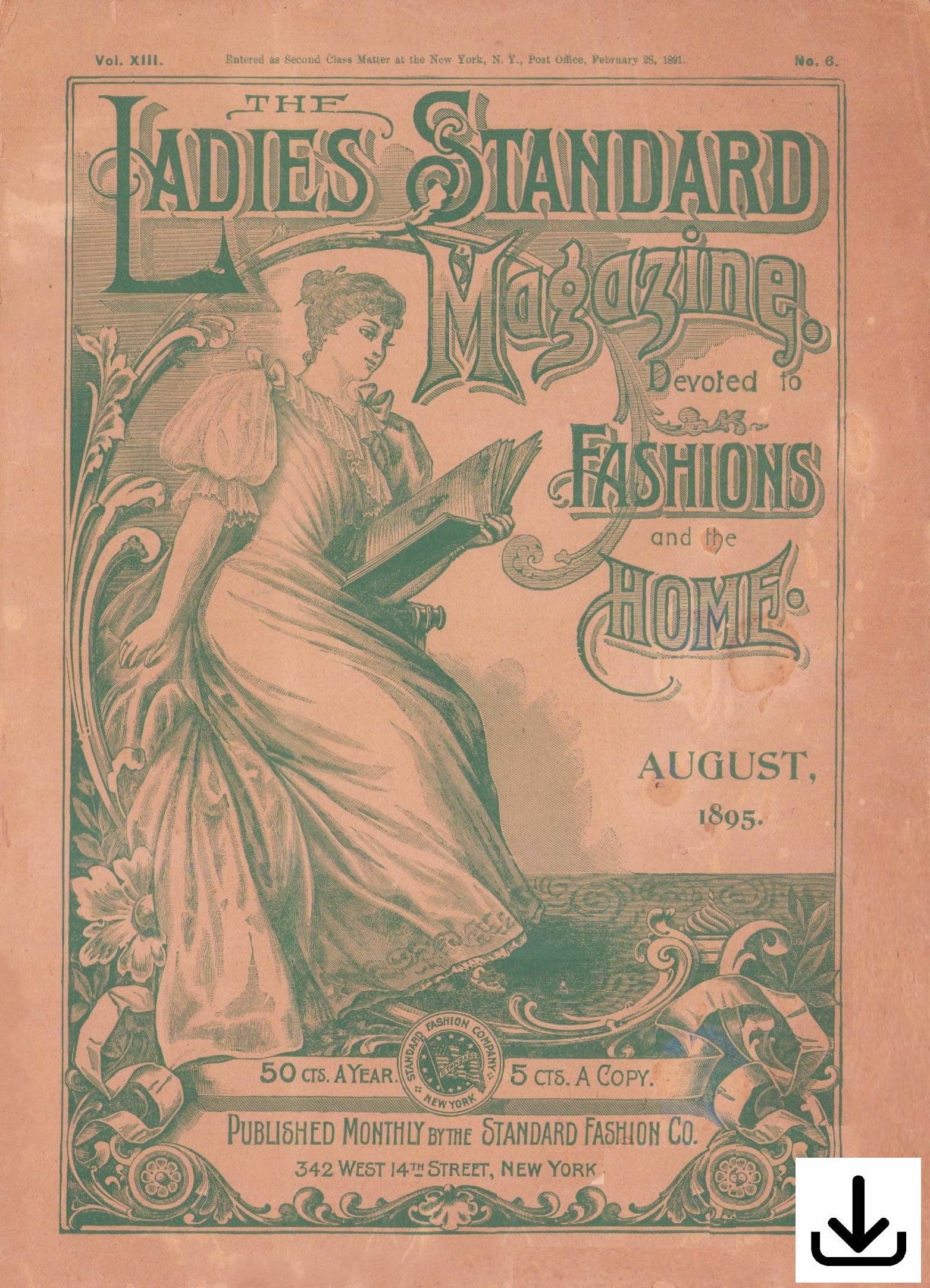 Ladies Standard Magazine, 1895 August, Vol 13 No 6. E-book DOWNLOAD.📥