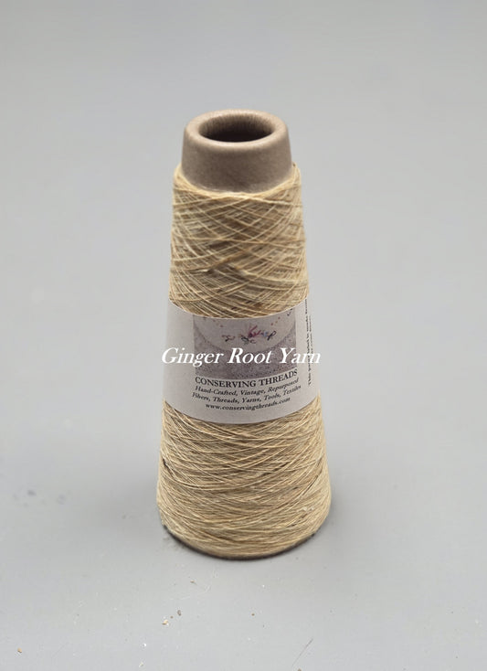 Ginger Root Plant + Cotton Yarn. 250 Yards. 40/1 - Single. Natural.