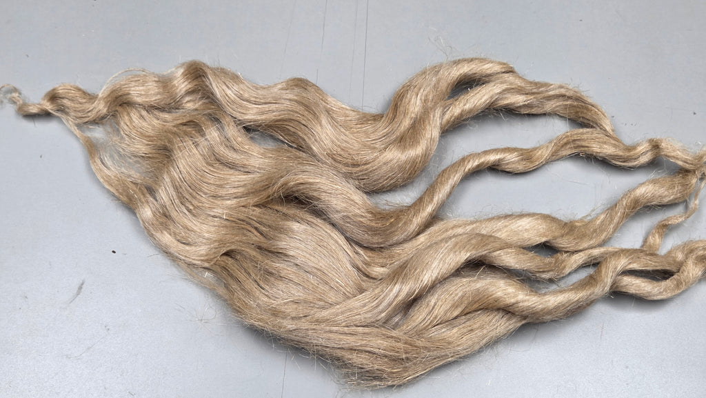 Antique Flax Strick from 1900s. Fine Natural Bast Fiber. 3 oz.